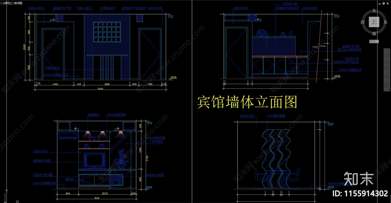 背景墙cad施工图下载【ID:1155914302】