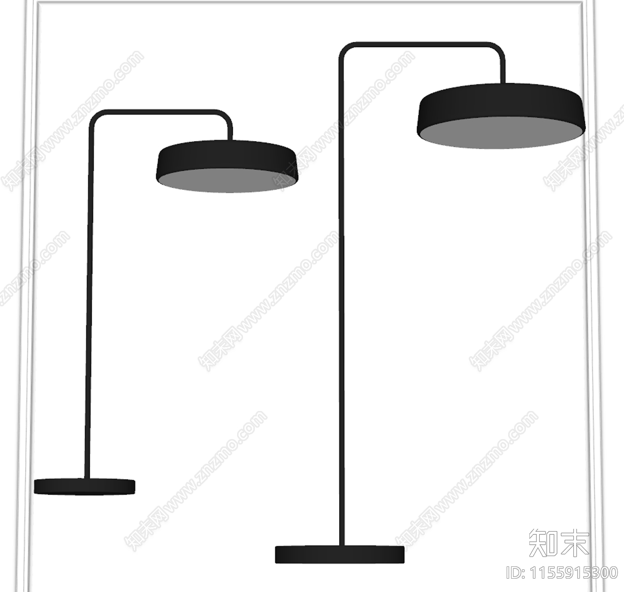 现代落地灯SU模型下载【ID:1155915300】