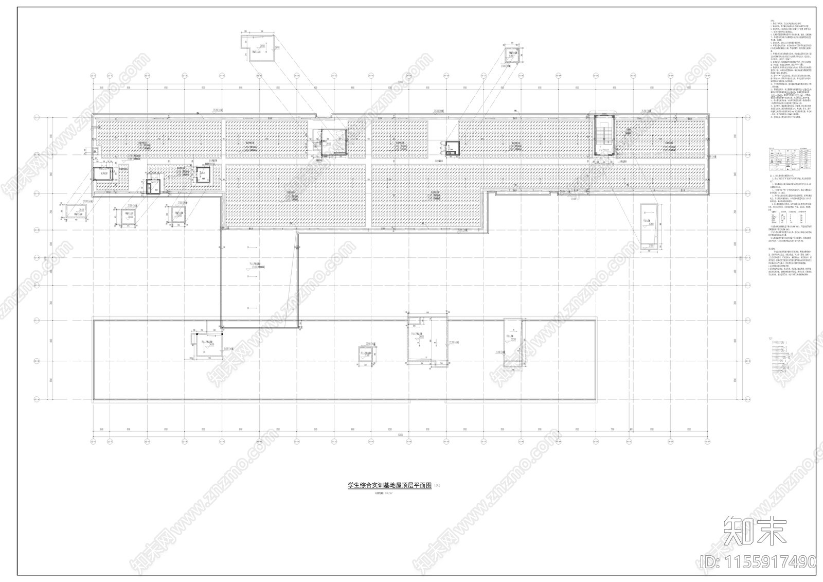 实训楼建cad施工图下载【ID:1155917490】