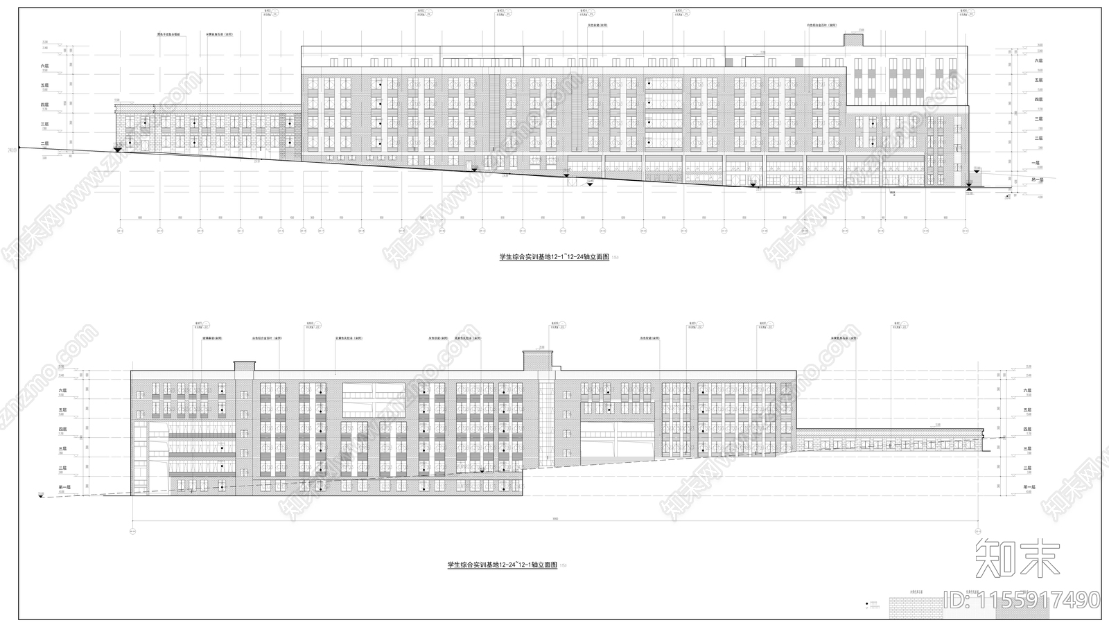 实训楼建cad施工图下载【ID:1155917490】