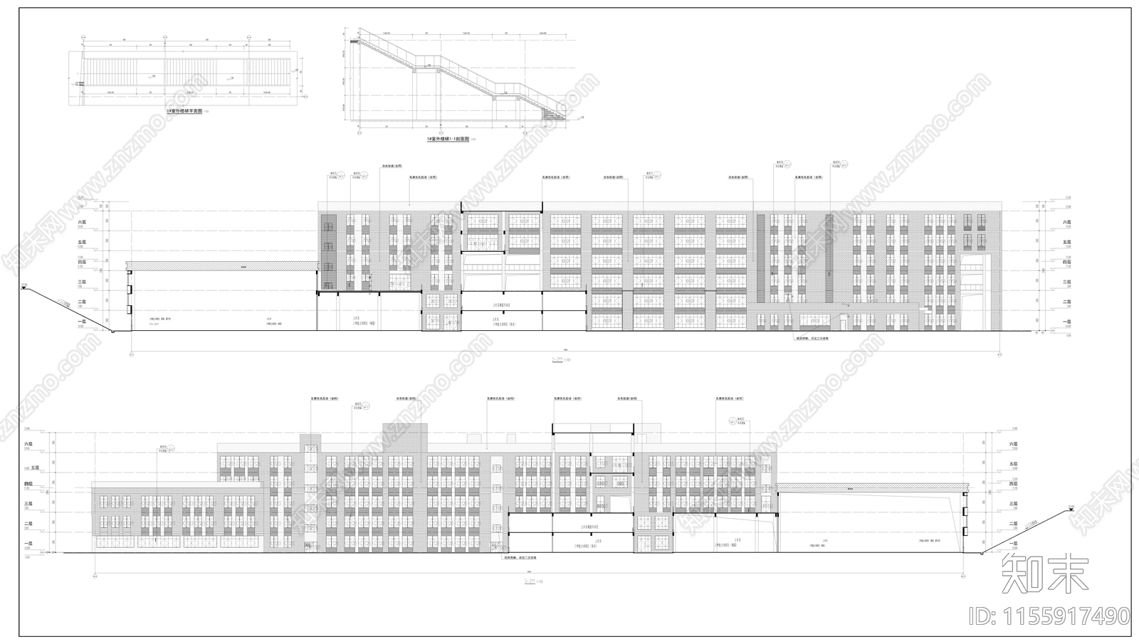 实训楼建cad施工图下载【ID:1155917490】