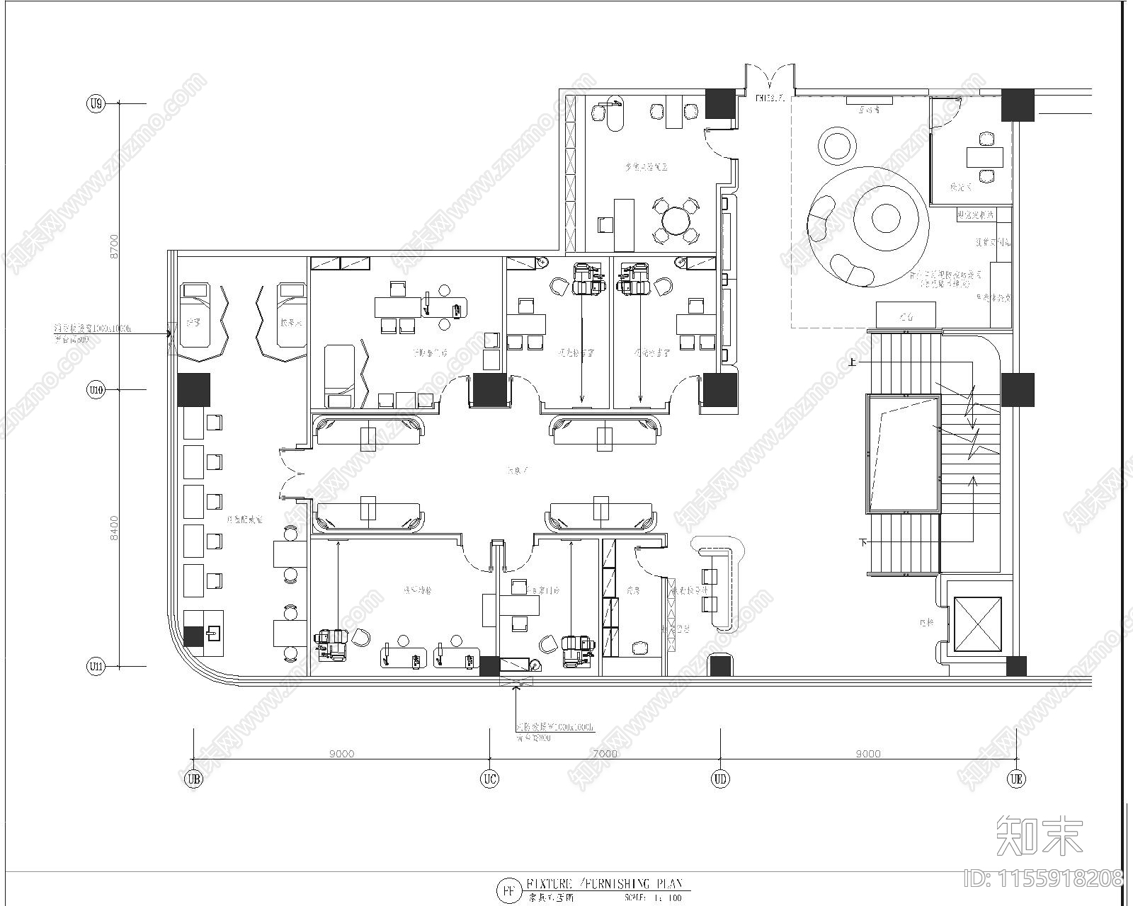 眼镜店cad施工图下载【ID:1155918208】