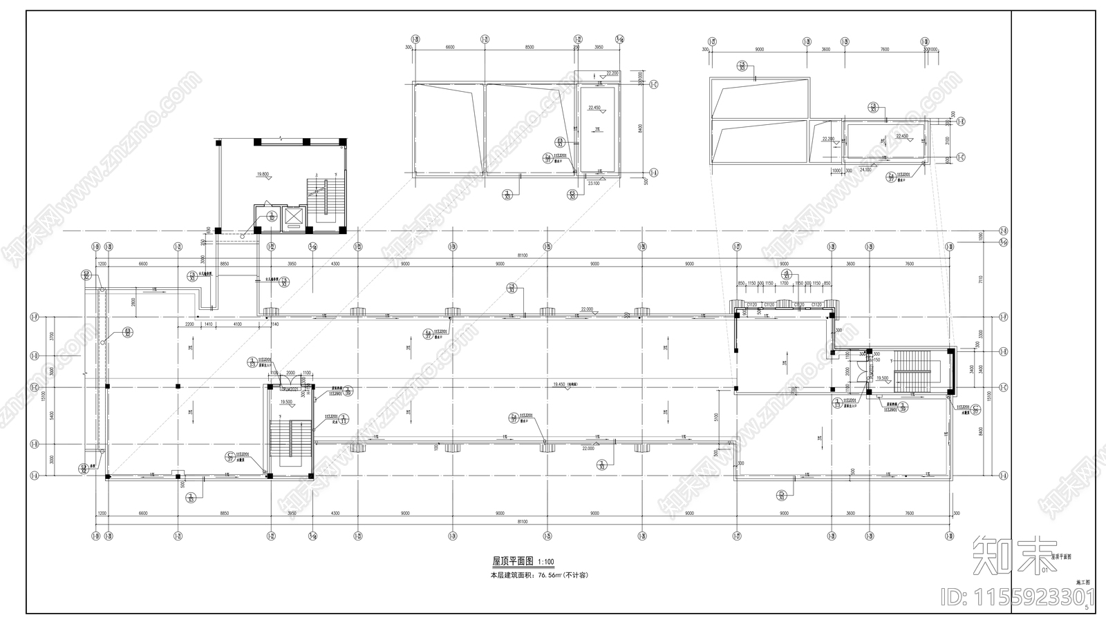 初中教学楼cad施工图下载【ID:1155923301】