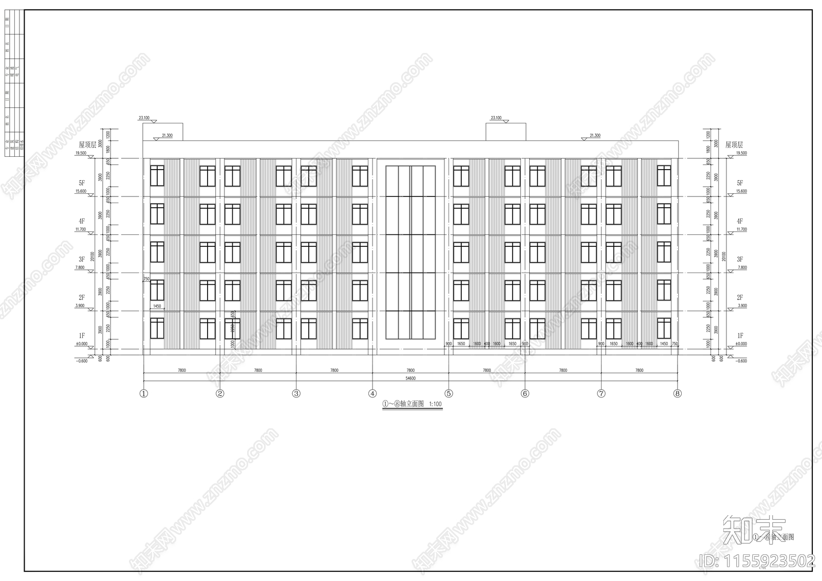 初中女生宿舍建筑图cad施工图下载【ID:1155923502】