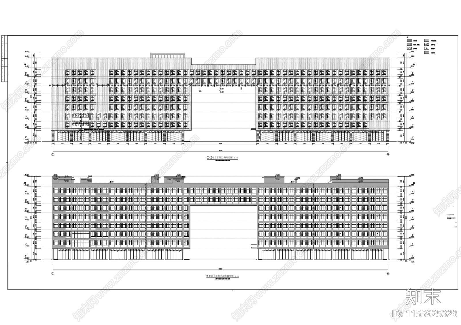 高校信息楼建筑节能绿cad施工图下载【ID:1155925323】