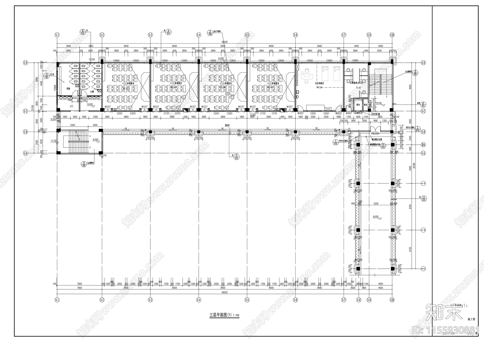 小学教学楼施工图下载【ID:1155930881】