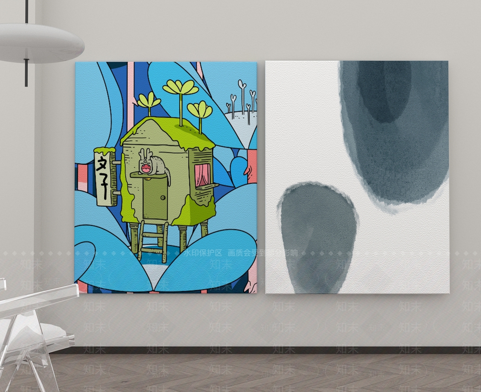 现代儿童房装饰画3D模型下载【ID:1155930803】