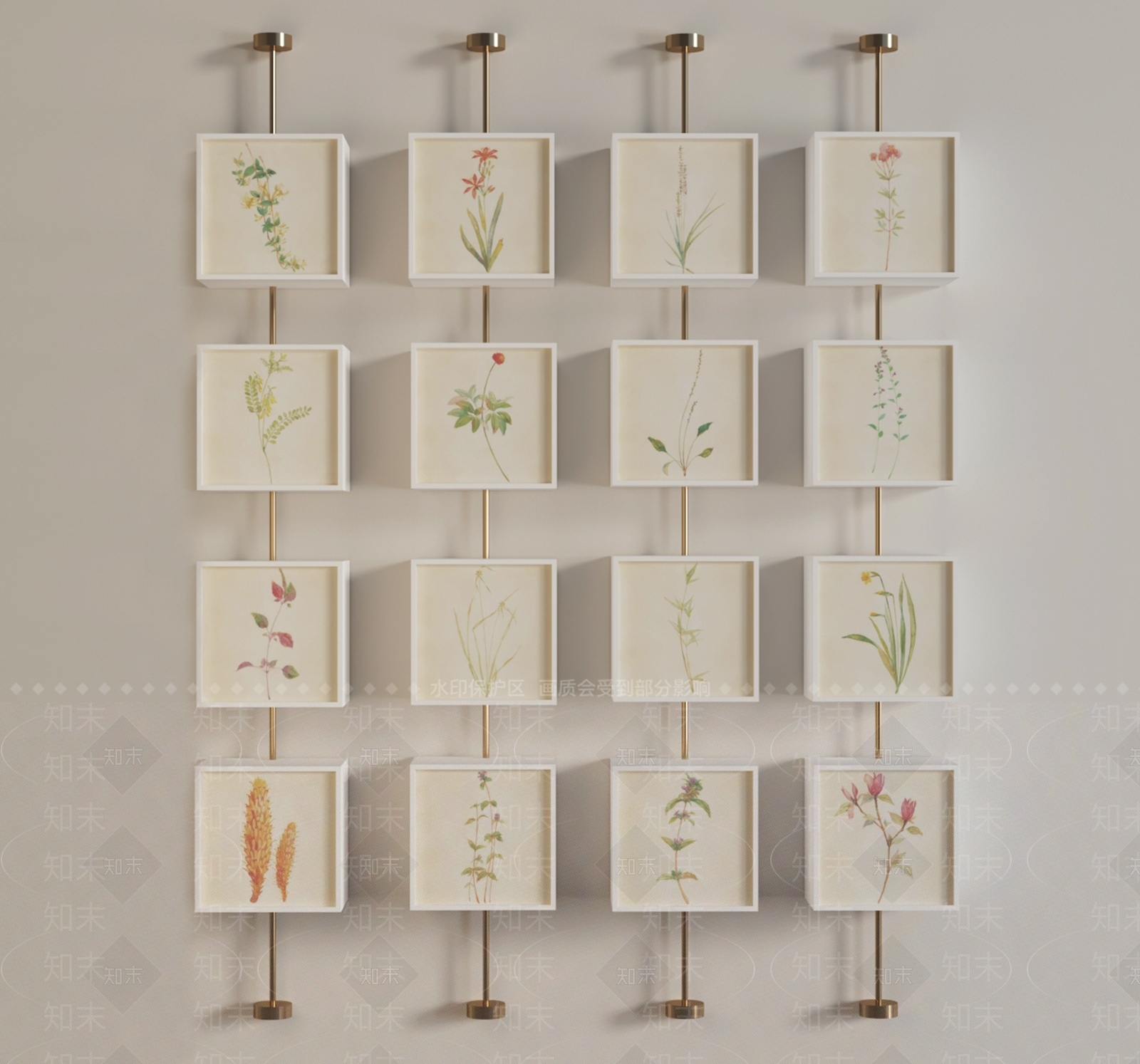 现代墙面挂件3D模型下载【ID:1155931248】