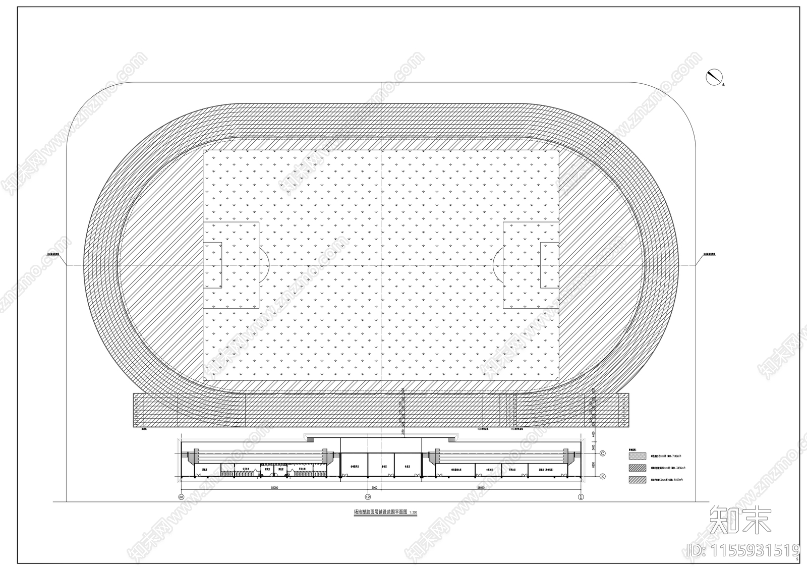 看台及运动cad施工图下载【ID:1155931519】