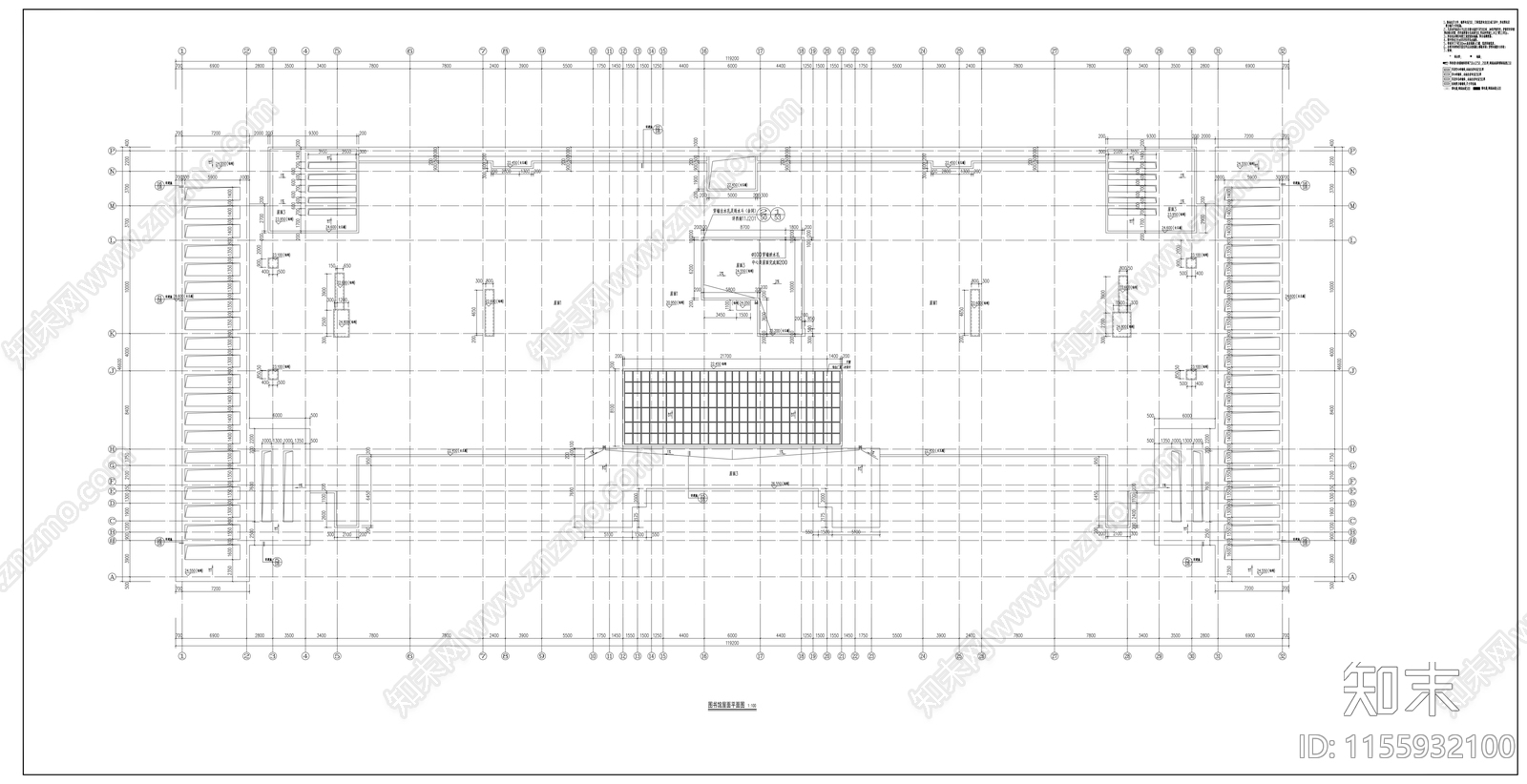 图书馆建筑图纸cad施工图下载【ID:1155932100】