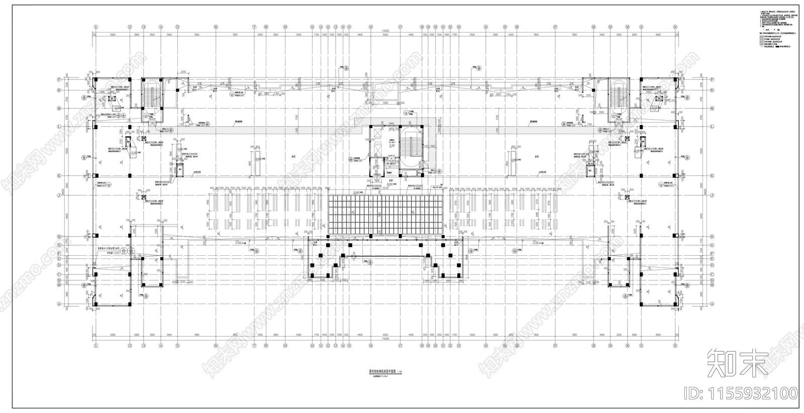 图书馆建筑图纸cad施工图下载【ID:1155932100】