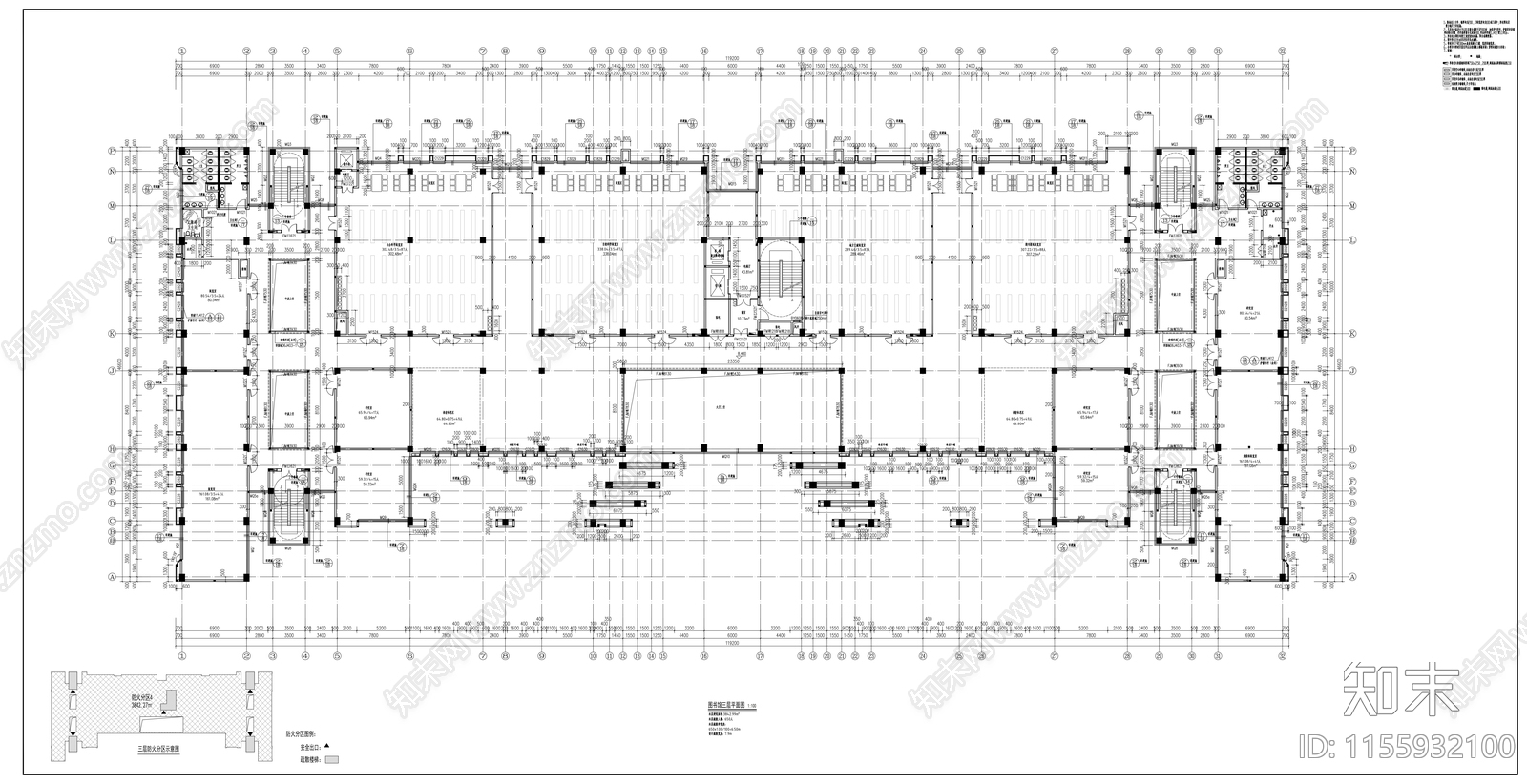 图书馆建筑图纸cad施工图下载【ID:1155932100】