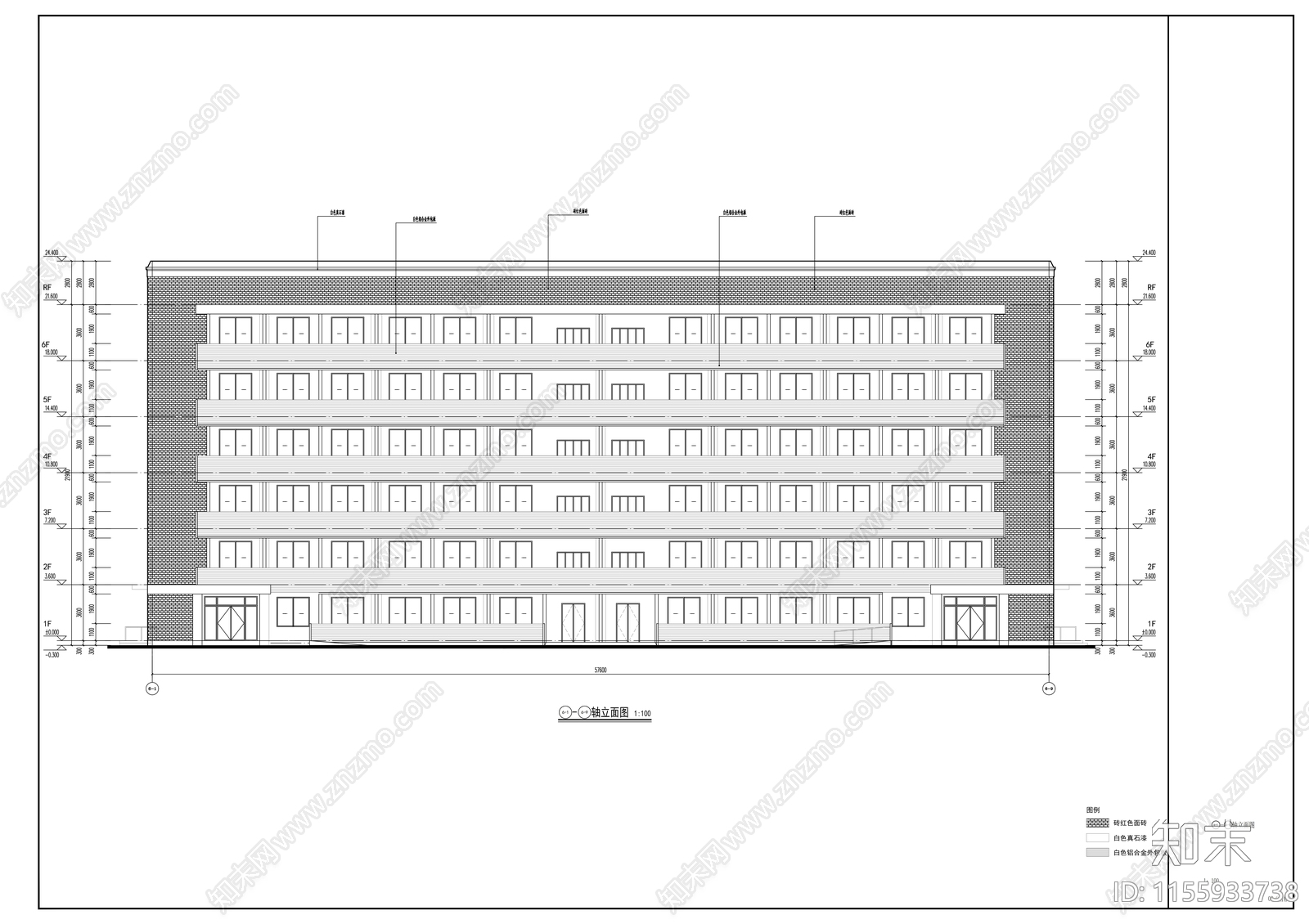 学校学生宿cad施工图下载【ID:1155933738】
