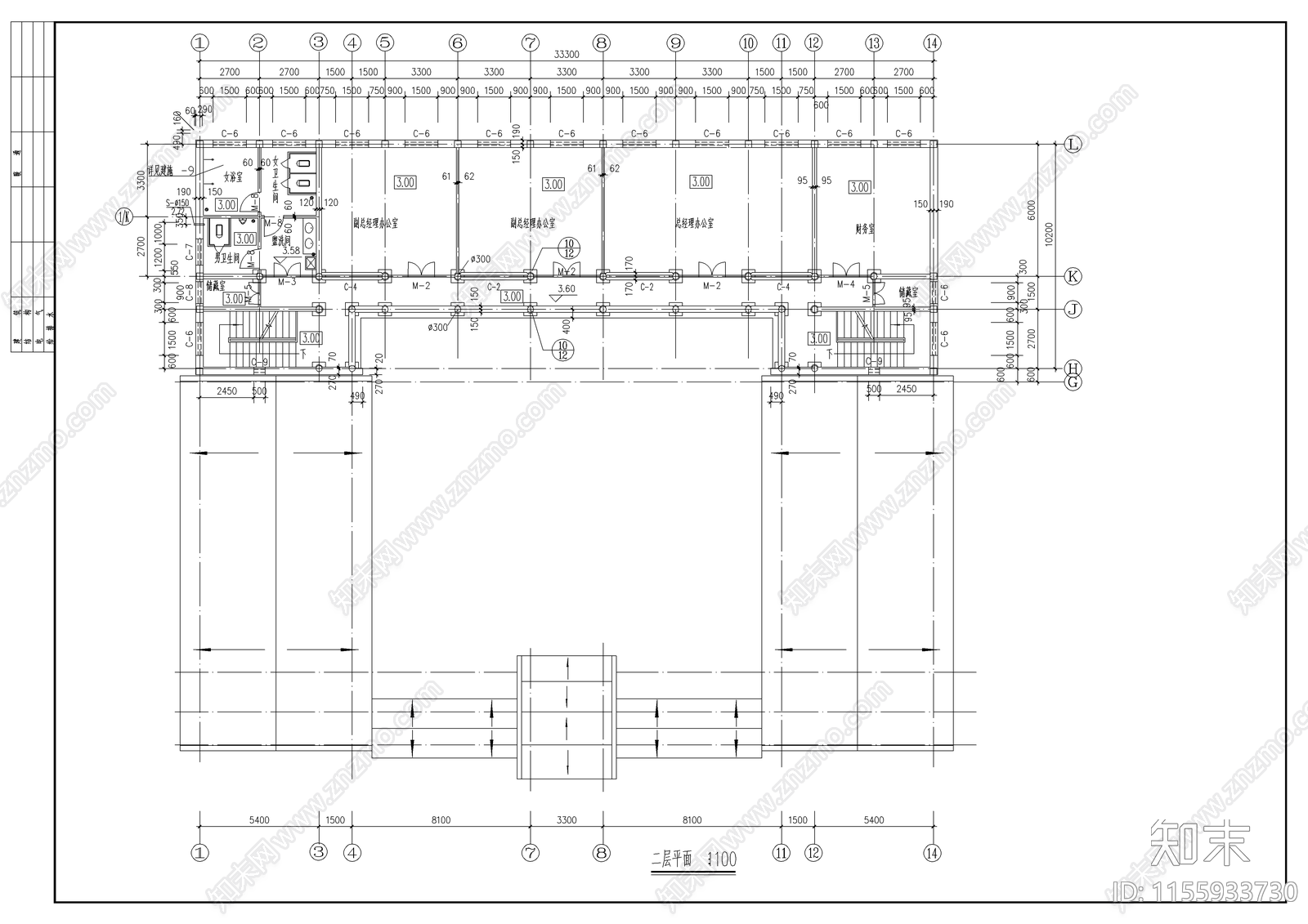四合院式办公楼建筑图cad施工图下载【ID:1155933730】