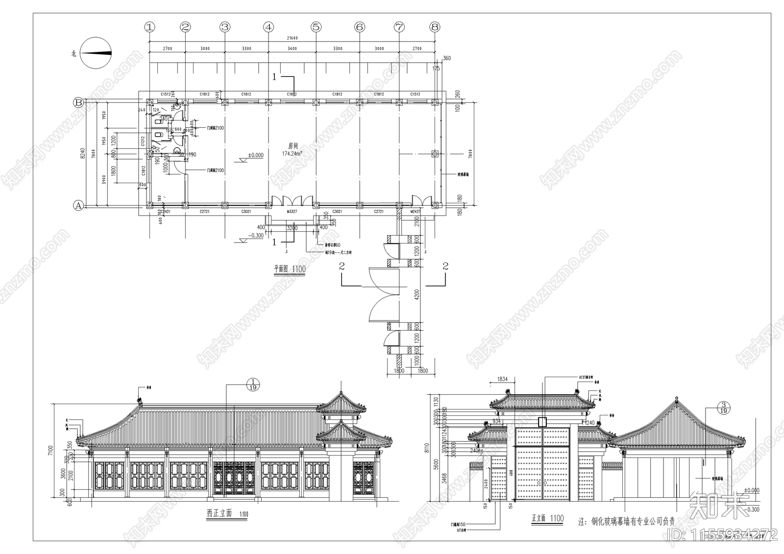 北京四合院精品古建筑CAcad施工图下载【ID:1155934272】
