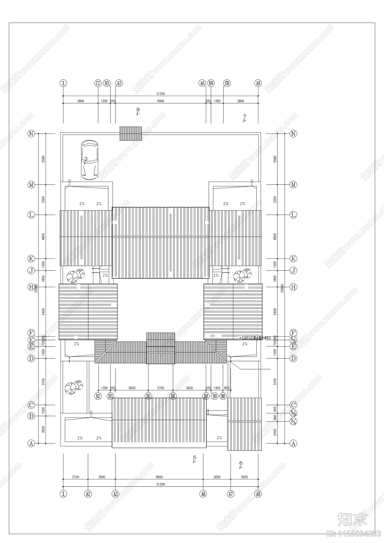 郊区四合院cad施工图下载【ID:1155934393】
