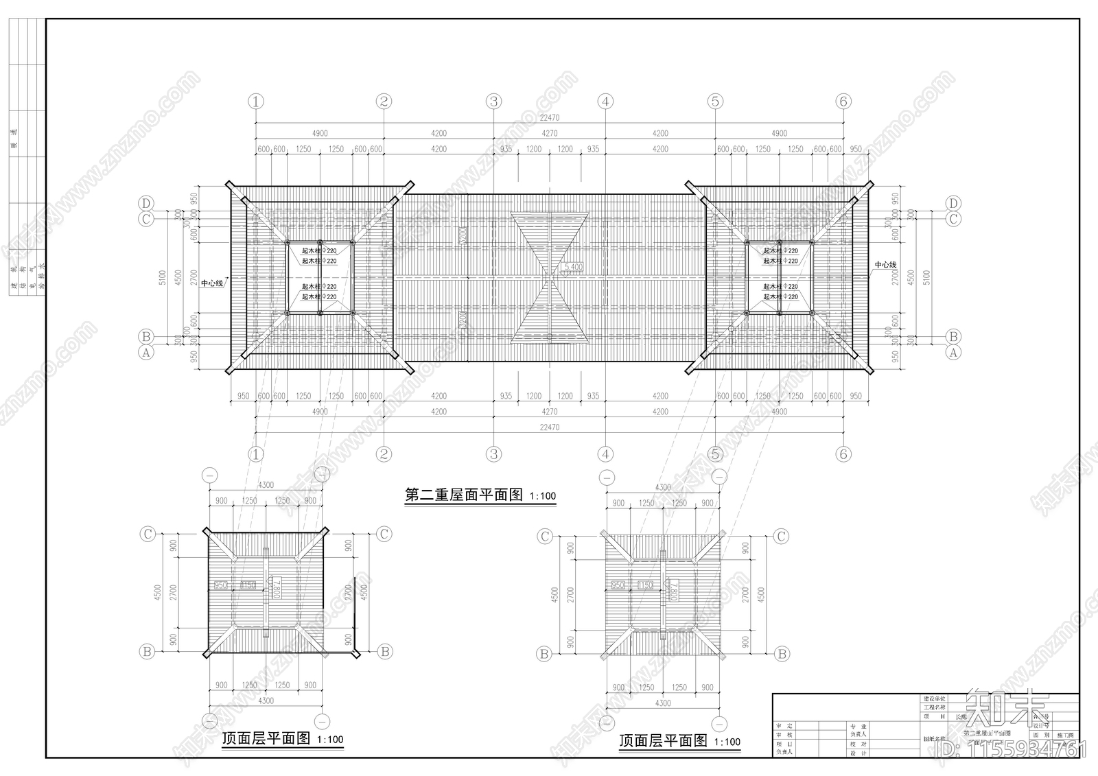 某广场景观长廊工程cad施工图下载【ID:1155934761】