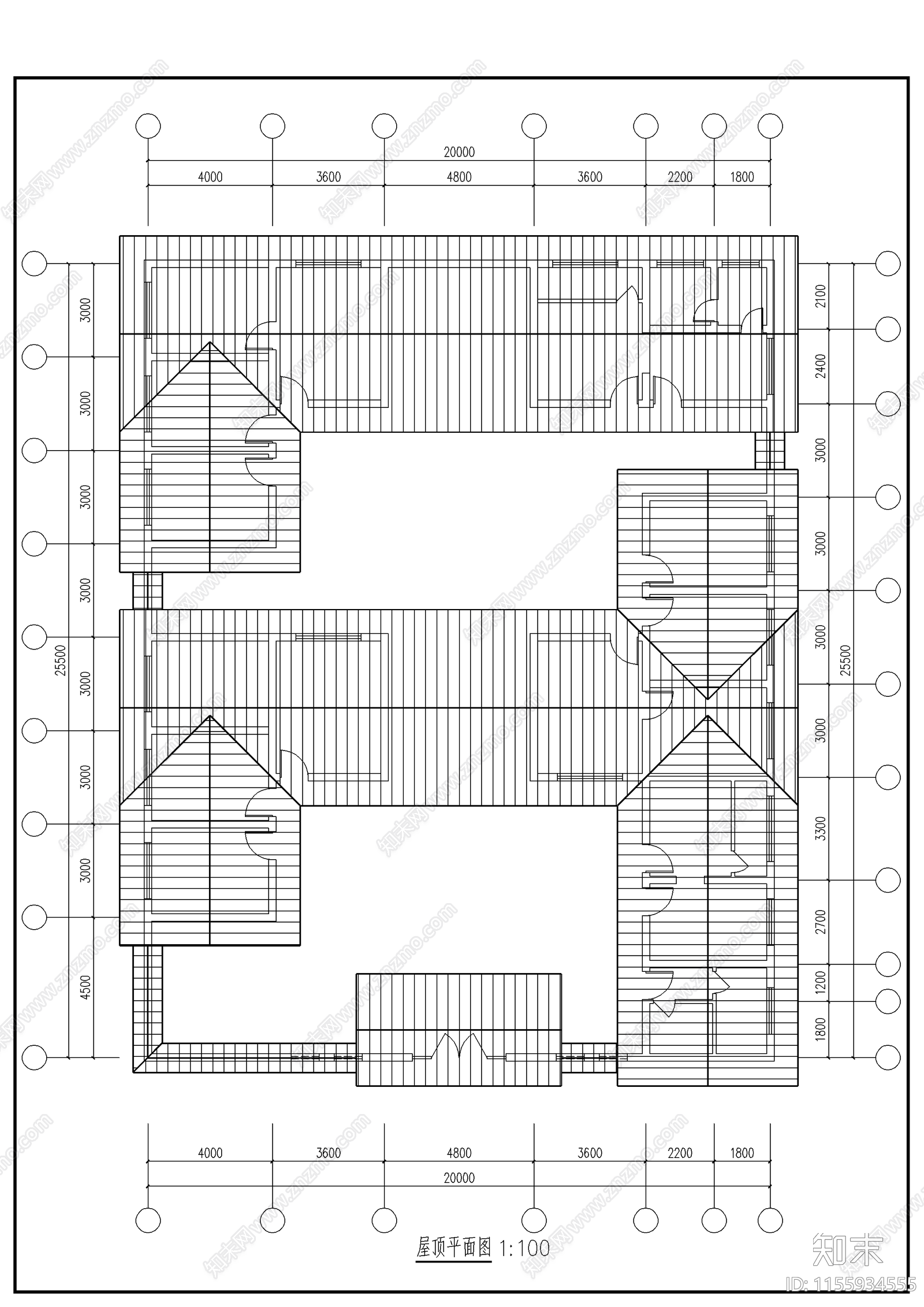 四合院建筑cad施工图下载【ID:1155934555】
