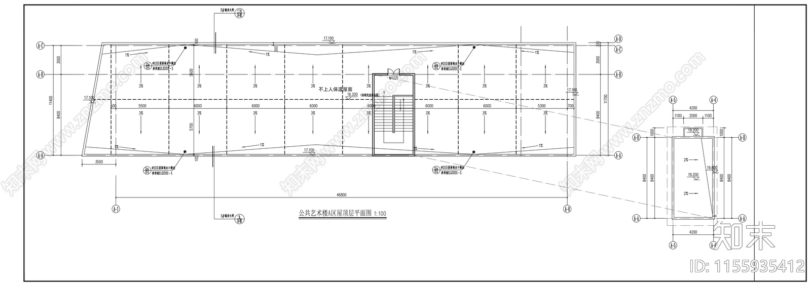 艺术综合楼cad施工图下载【ID:1155935412】