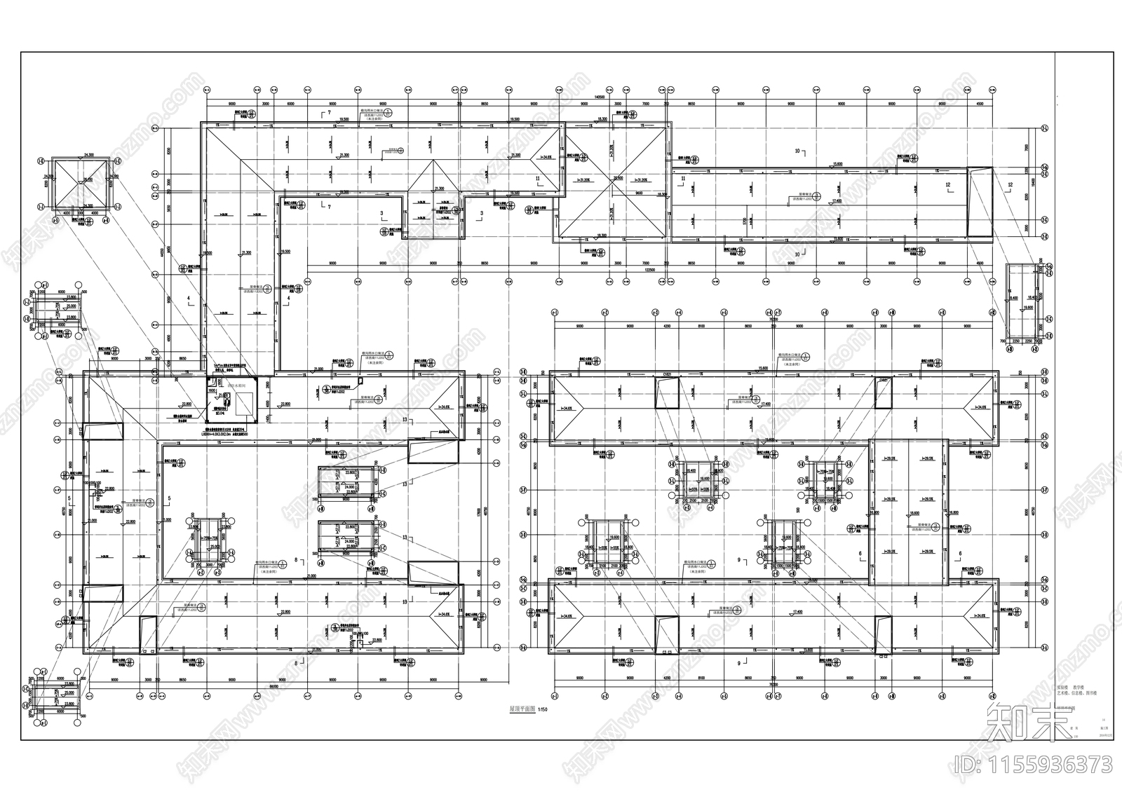 中学教学楼建筑cad施工图下载【ID:1155936373】