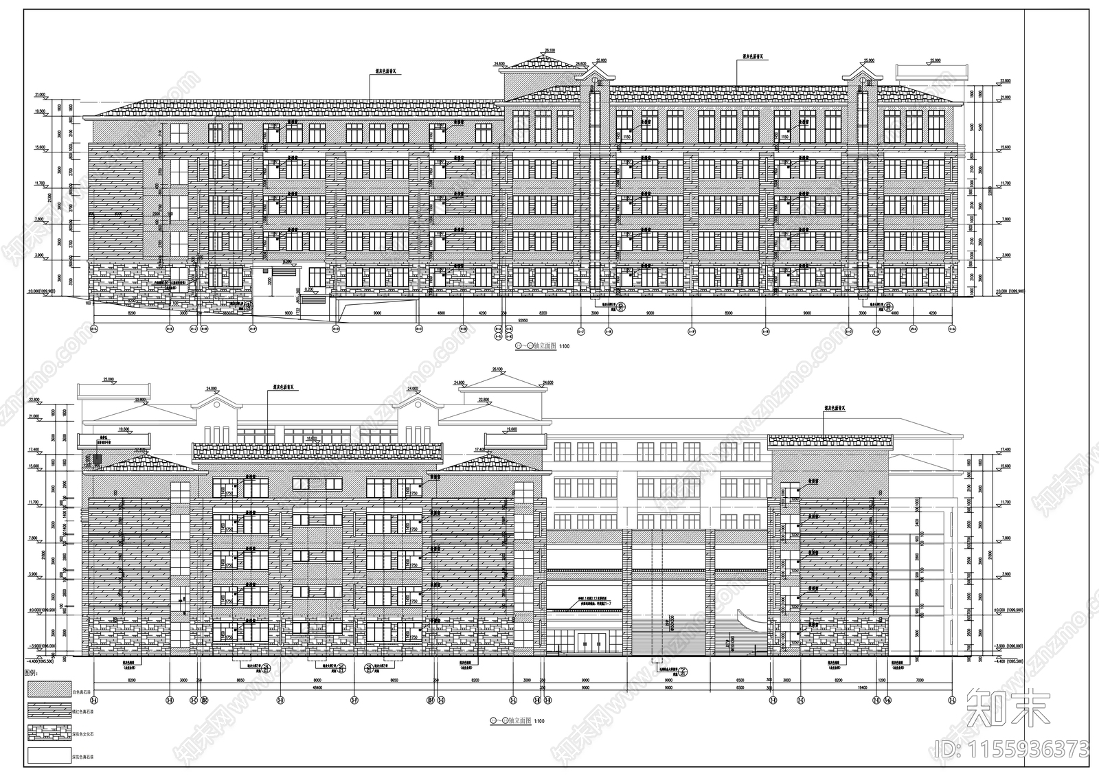 中学教学楼建筑cad施工图下载【ID:1155936373】