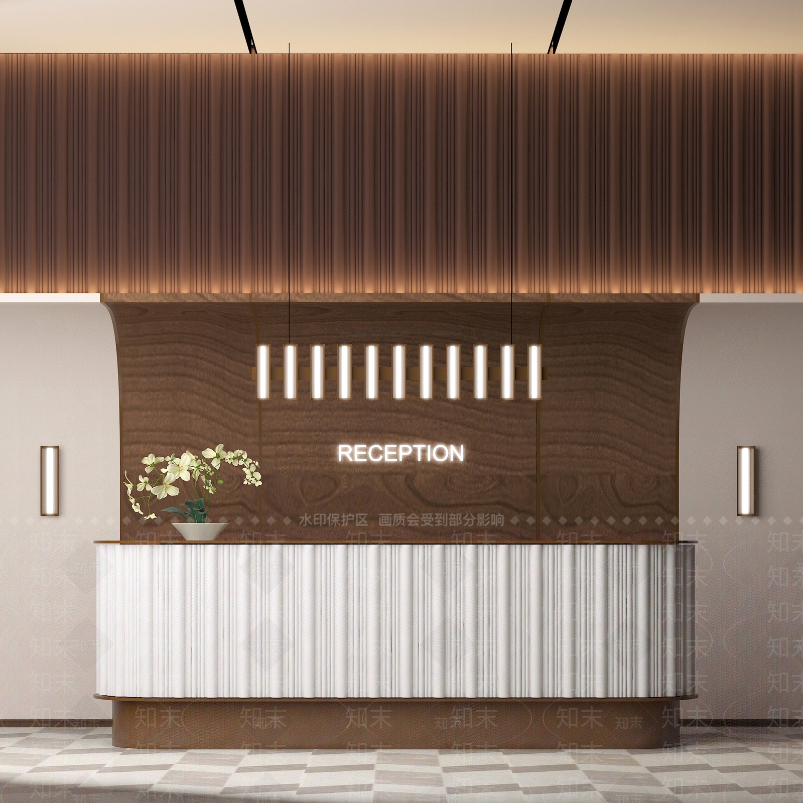 现代酒店前台SU模型下载【ID:1156155951】