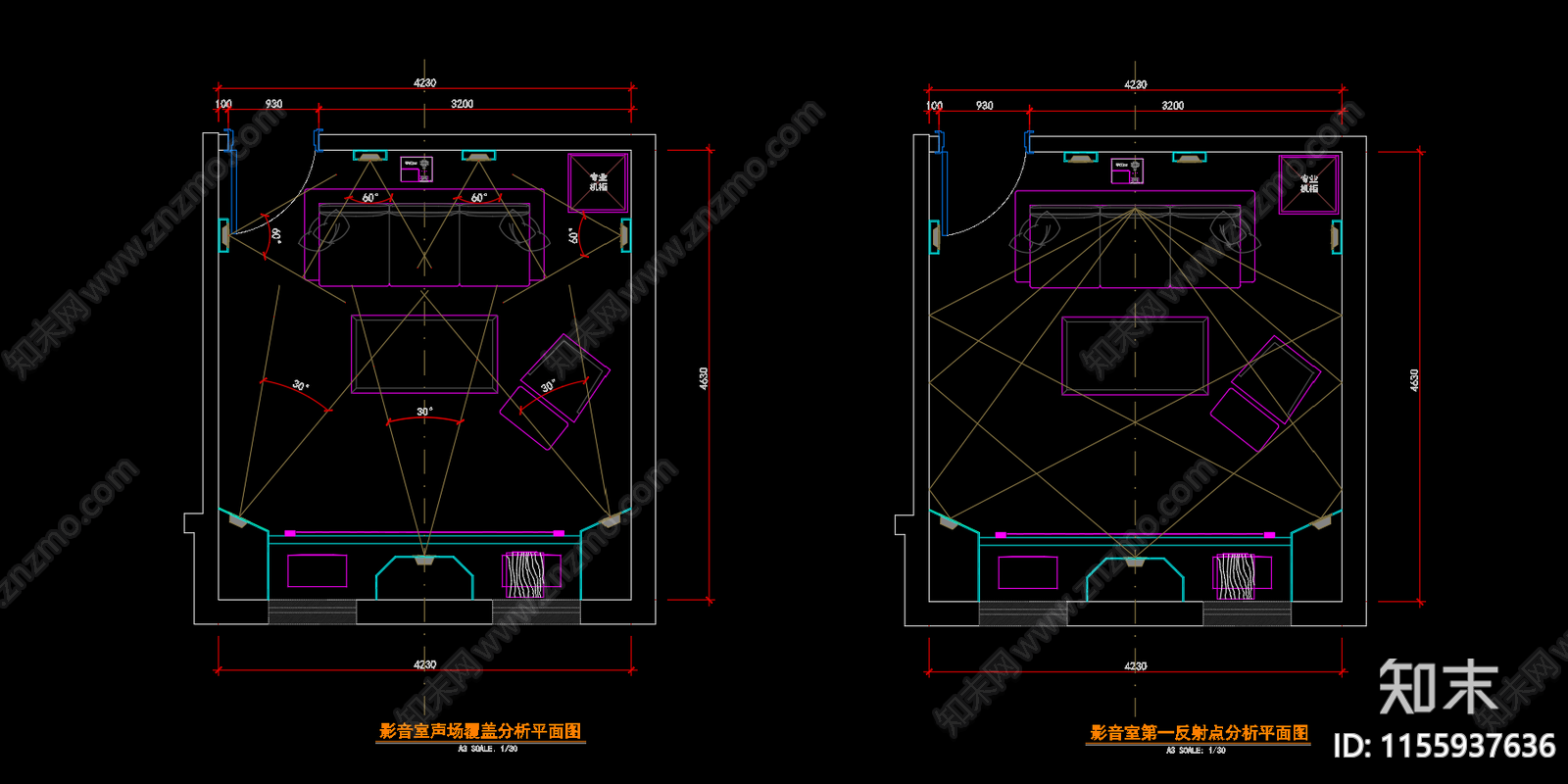 高级私人影院设计cad施工图下载【ID:1155937636】