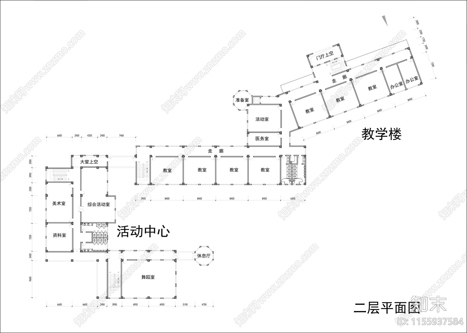 小学平面图cad施工图下载【ID:1155937584】