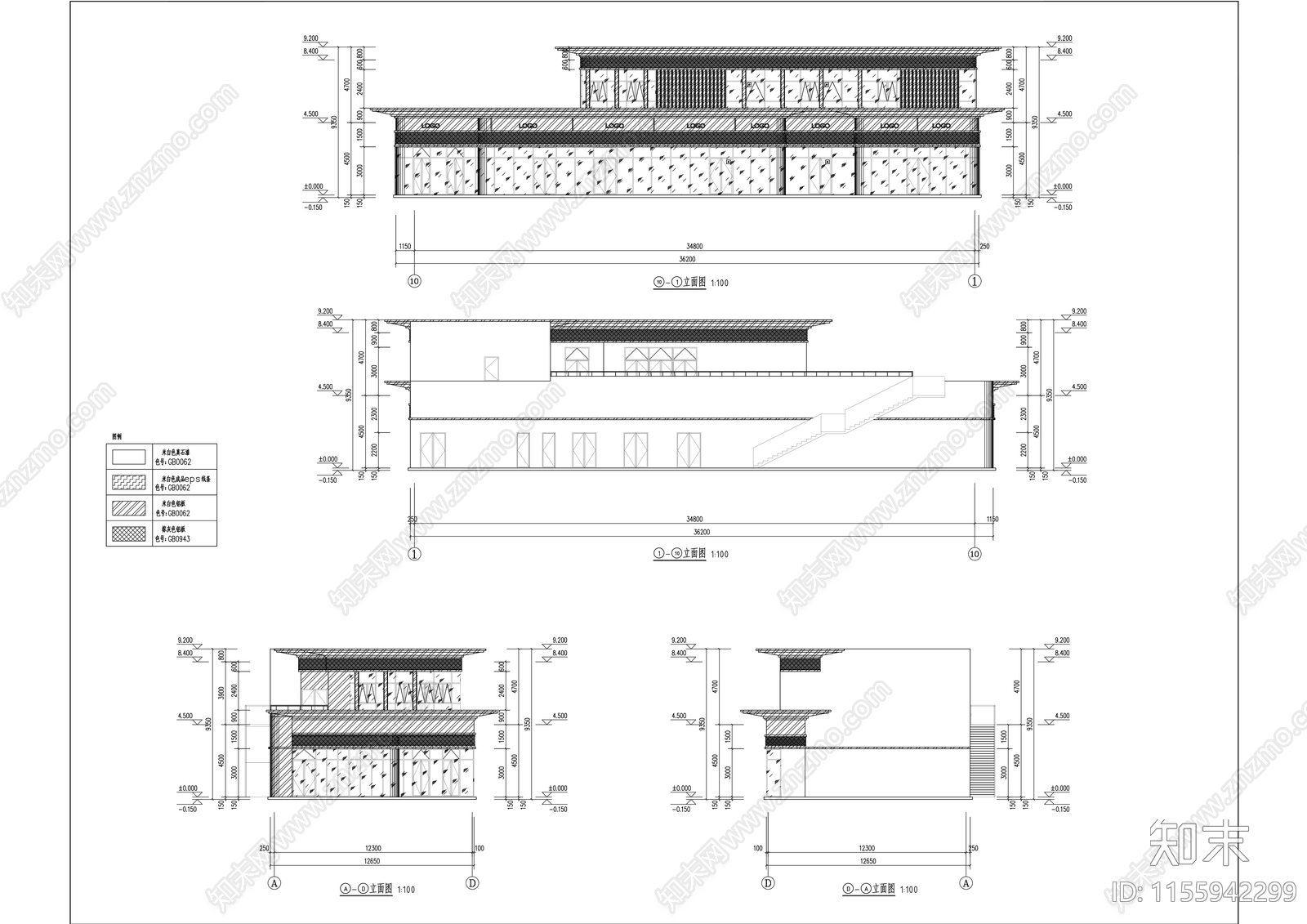 现代多层商业街住宅沿街商业技术图纸cad施工图下载【ID:1155942299】