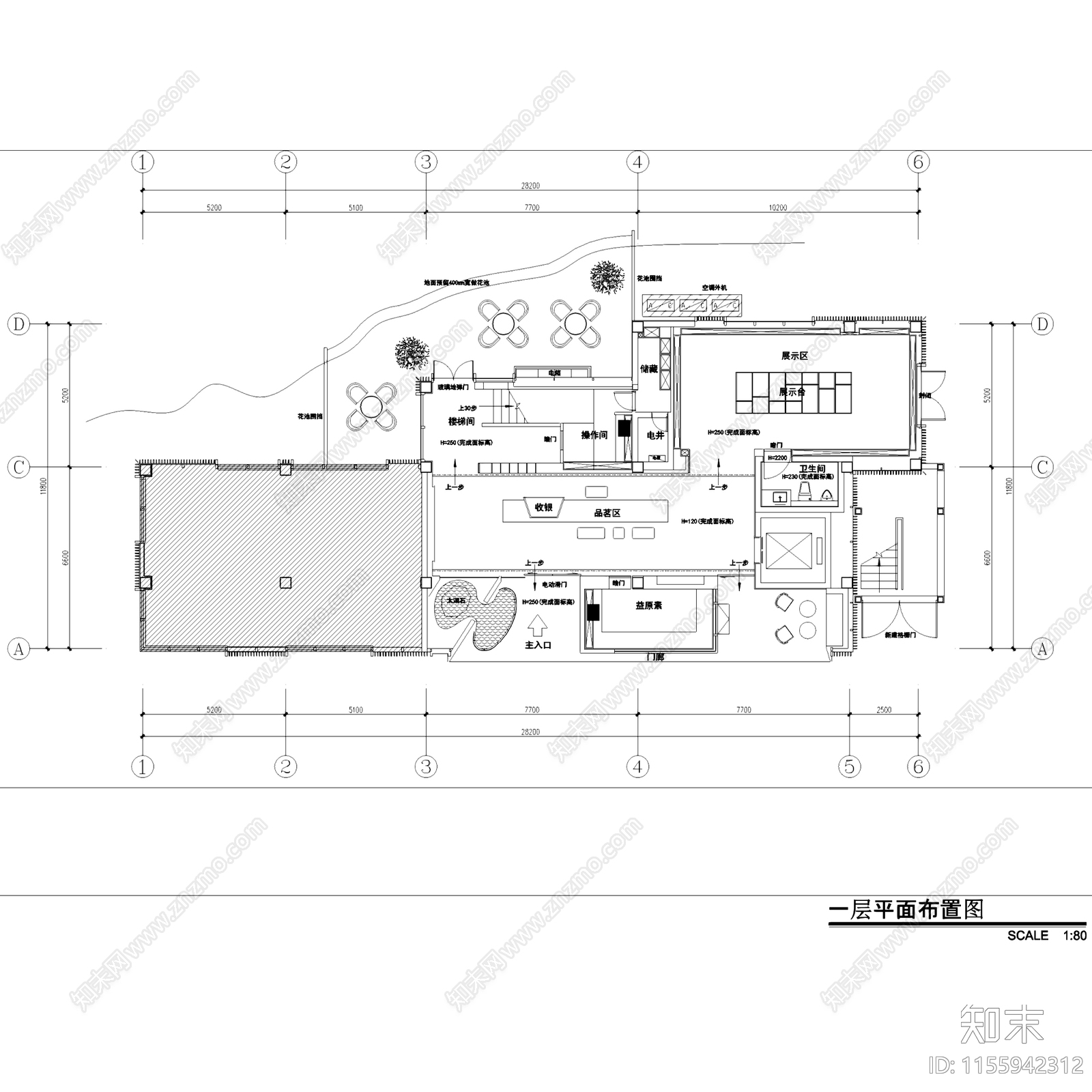 新中式重庆大益茶龙门浩体验馆茶室室内工装cad施工图下载【ID:1155942312】