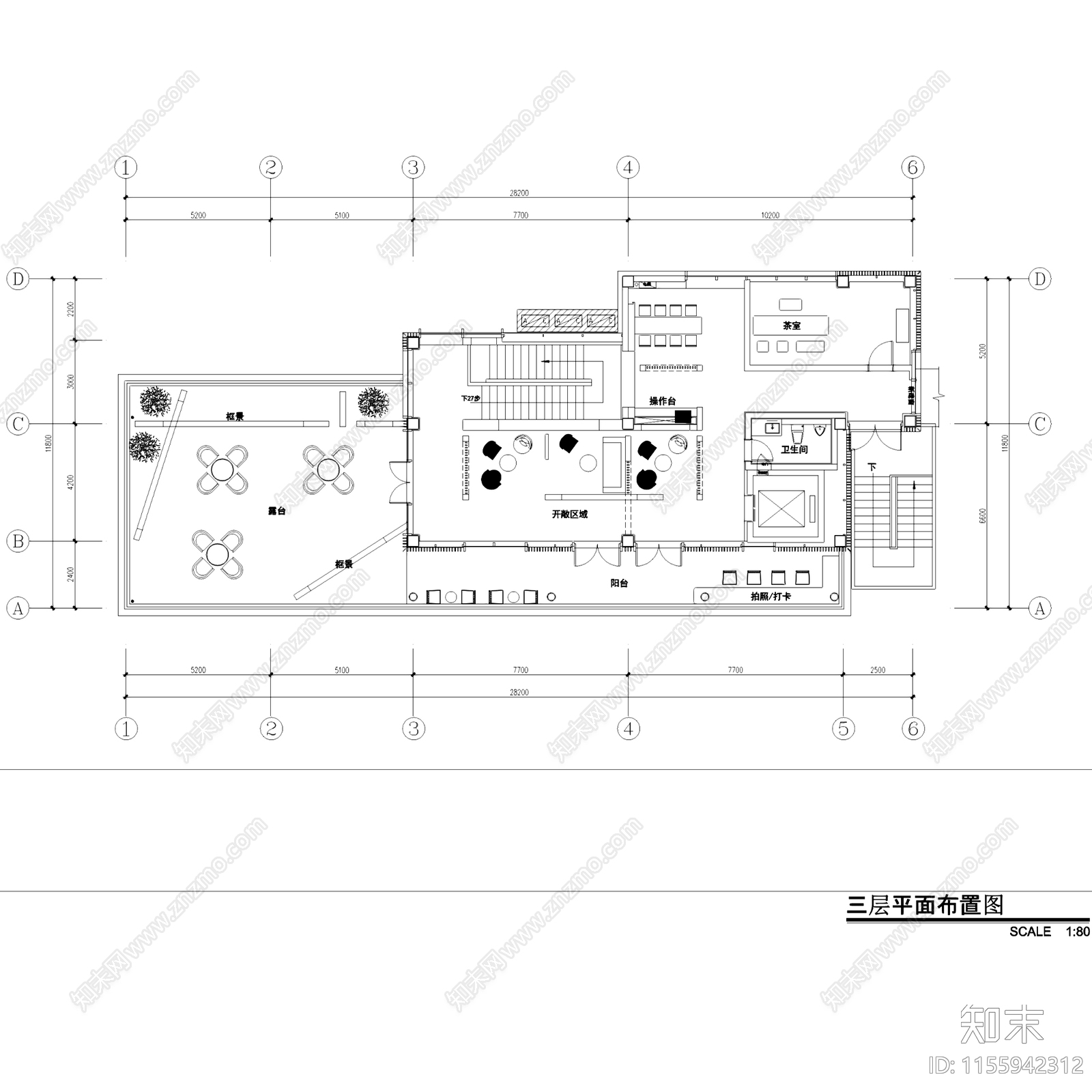 新中式重庆大益茶龙门浩体验馆茶室室内工装cad施工图下载【ID:1155942312】