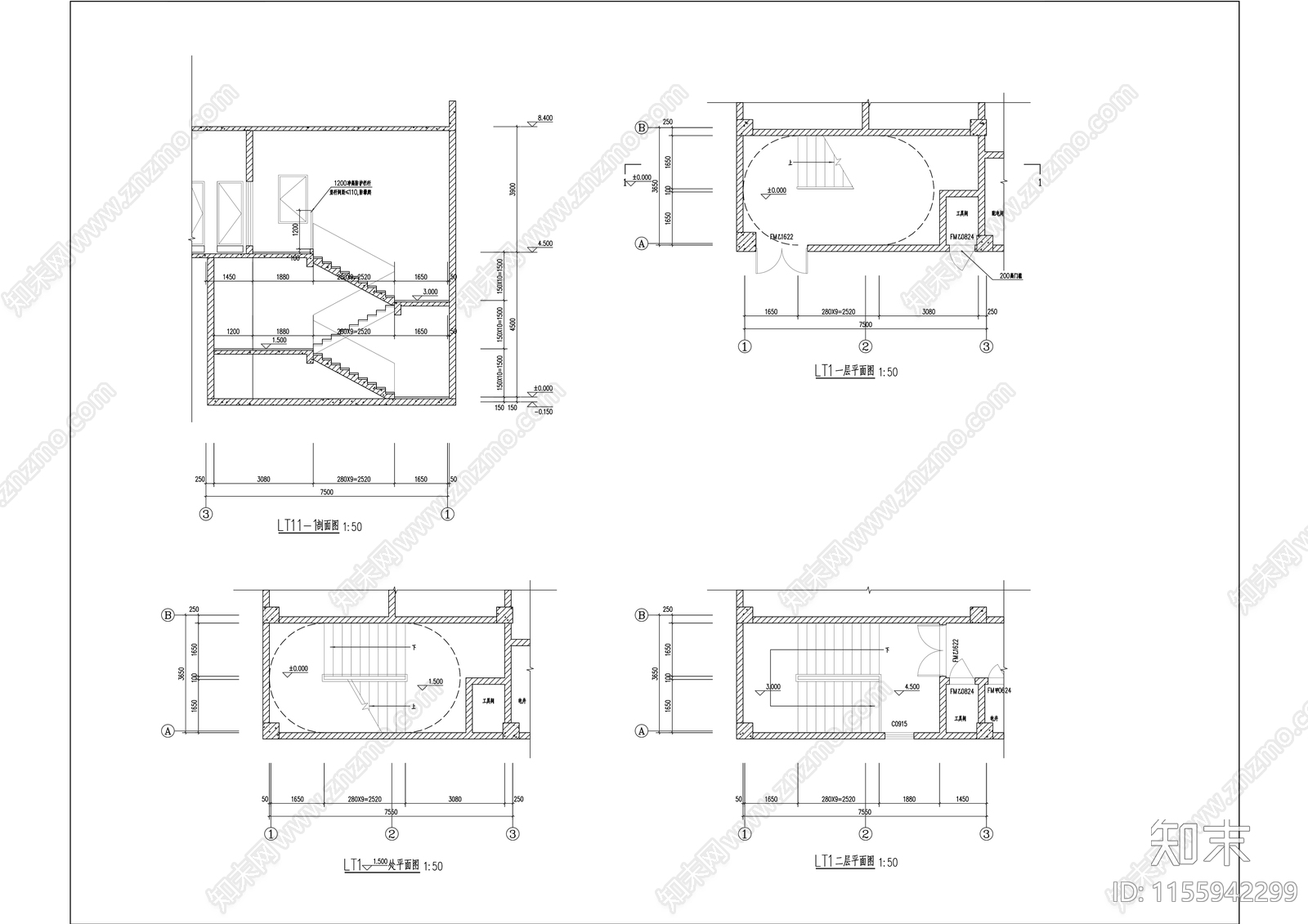 现代多层商业街住宅沿街商业技术图纸cad施工图下载【ID:1155942299】