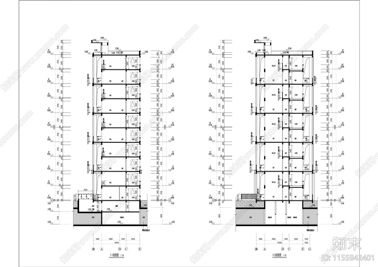 现代多层洋房说明节能详图全套cad施工图下载【ID:1155942401】