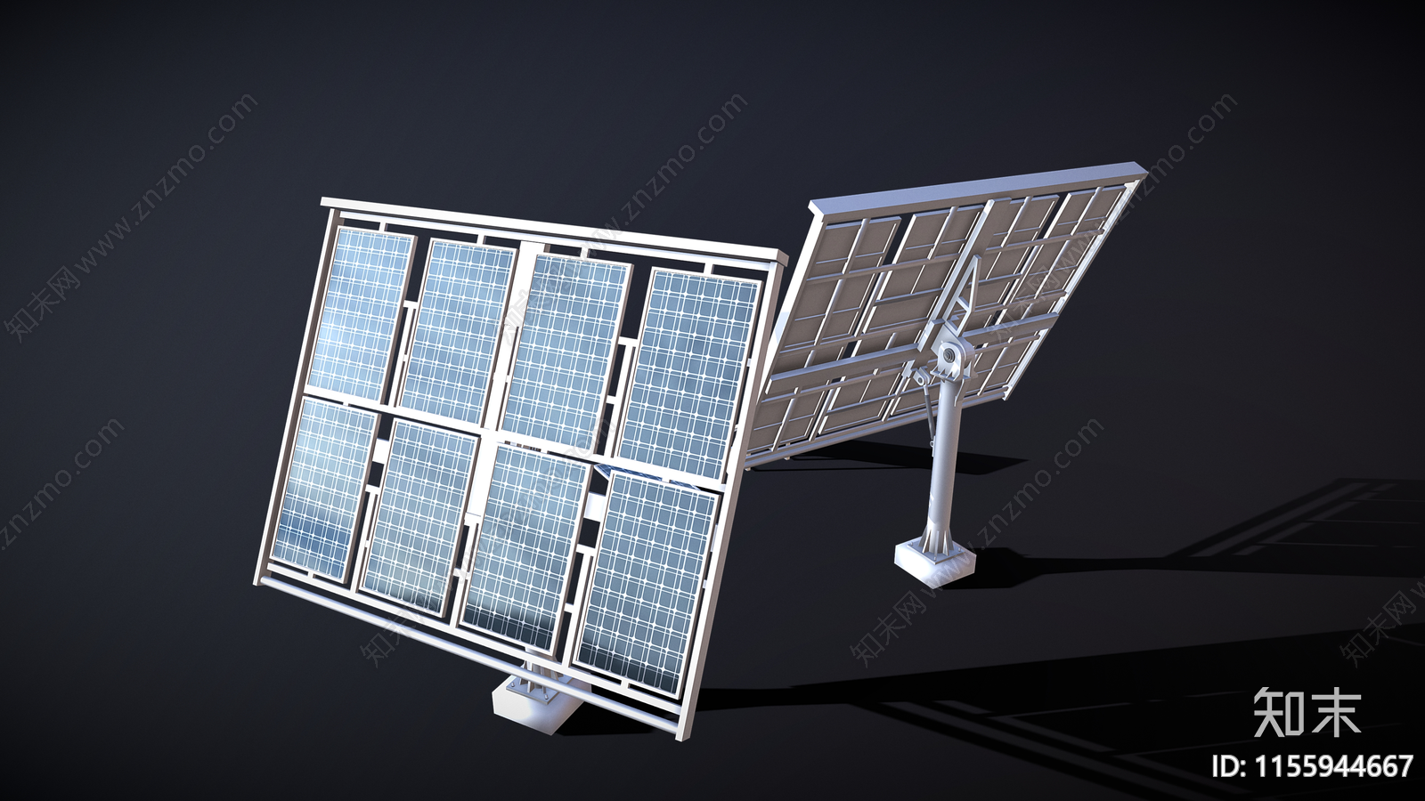 现代太阳能发电系统3D模型下载【ID:1155944667】