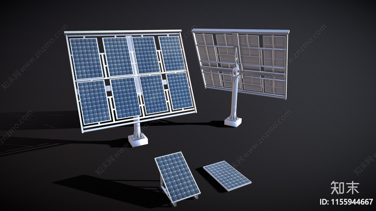 现代太阳能发电系统3D模型下载【ID:1155944667】