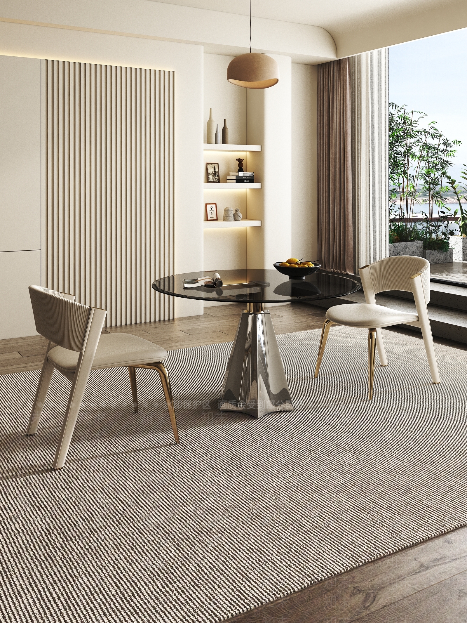 侘寂风餐桌椅子组合3D模型下载【ID:1155948601】