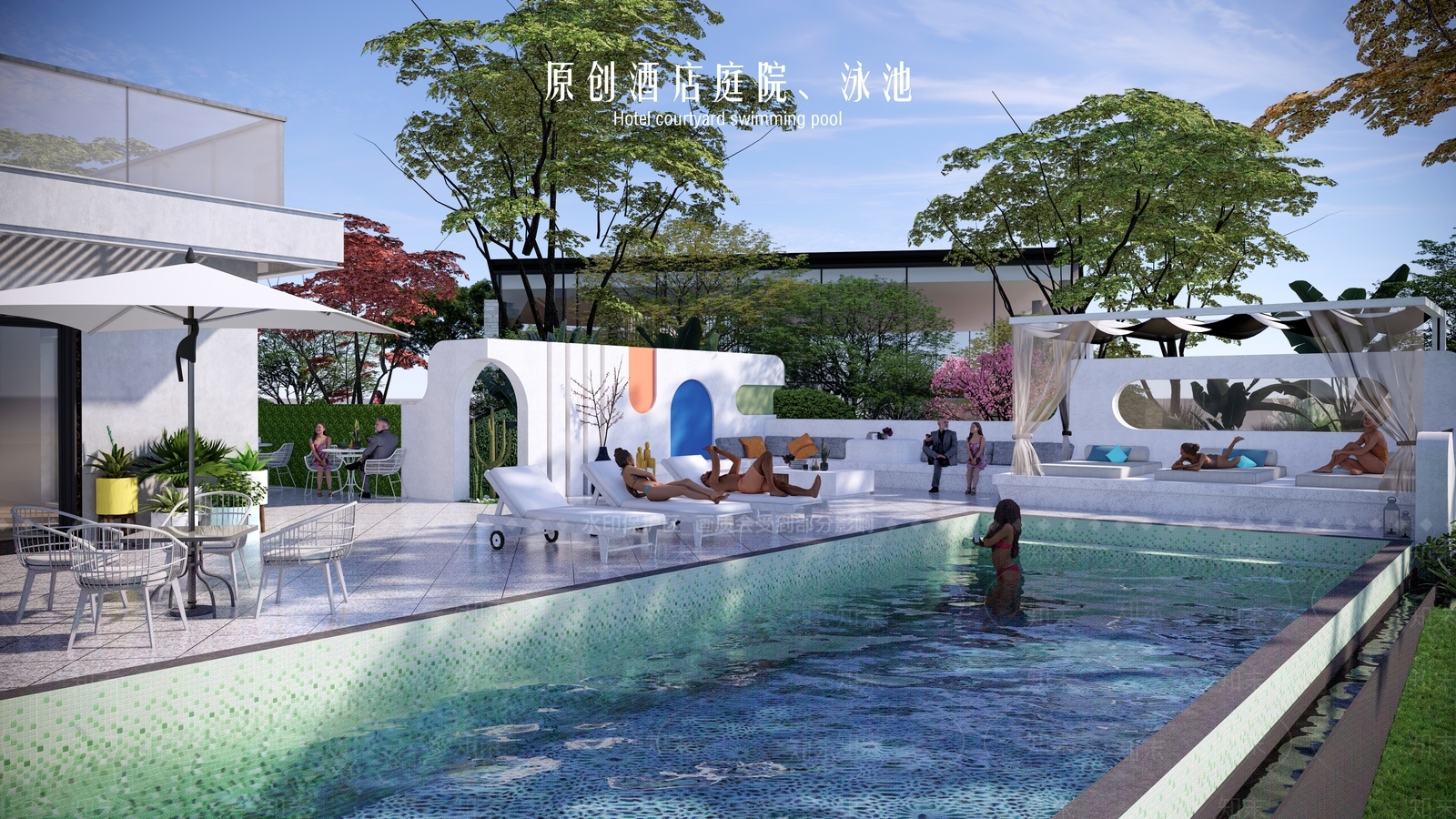 现代商业综合体景观SU模型草图