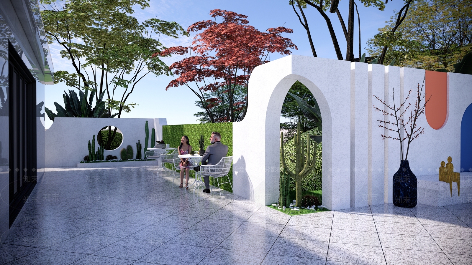 现代酒店景观SU模型下载【ID:1155950359】