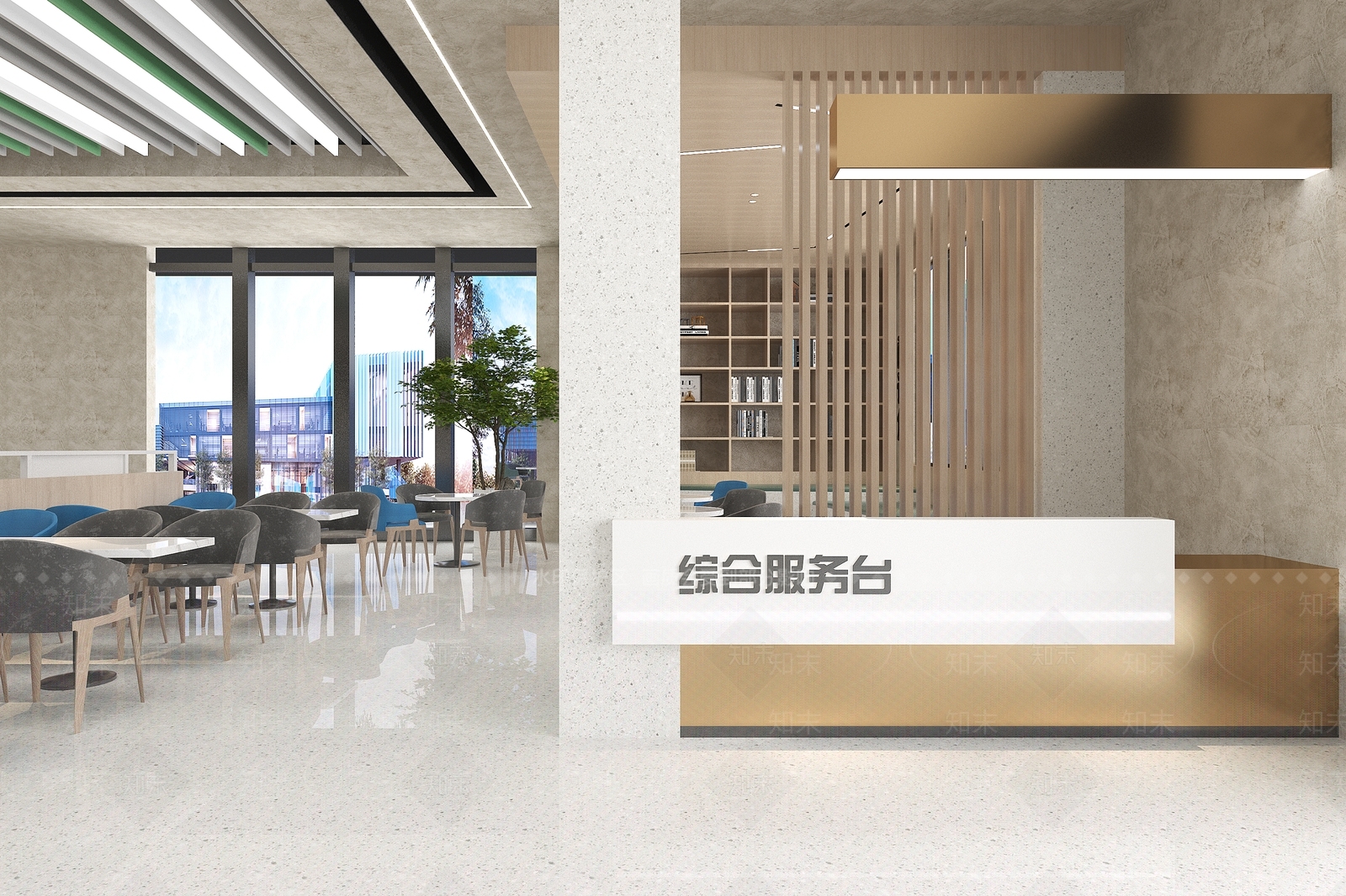 现代食堂3D模型下载【ID:1155952053】