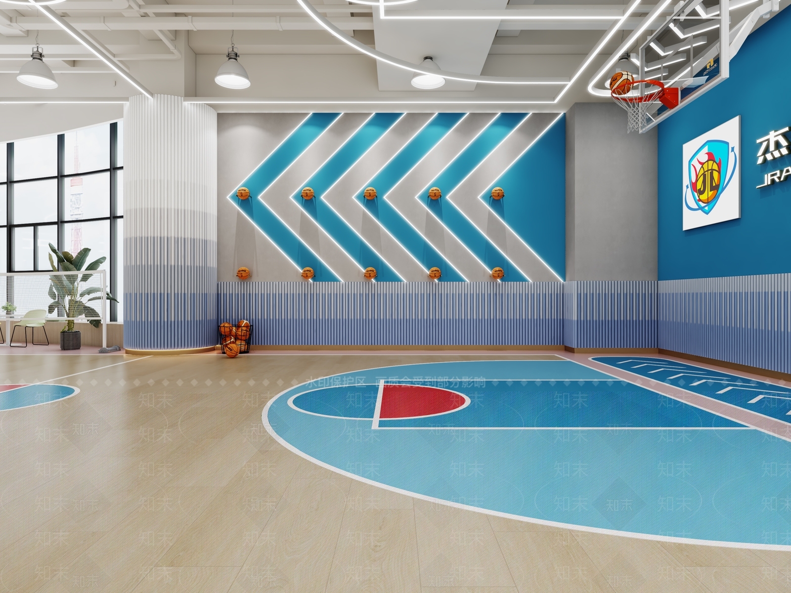 现代篮球馆3D模型下载【ID:1155952546】
