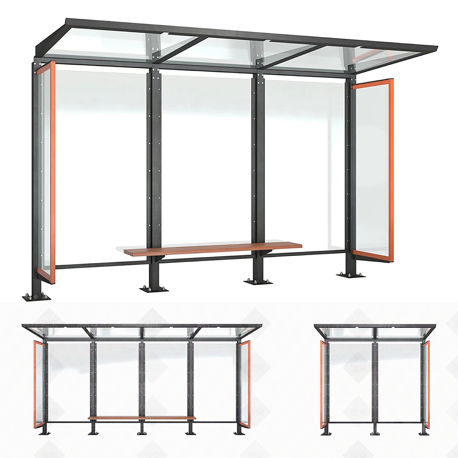 现代公交车站3D模型下载【ID:1155952568】