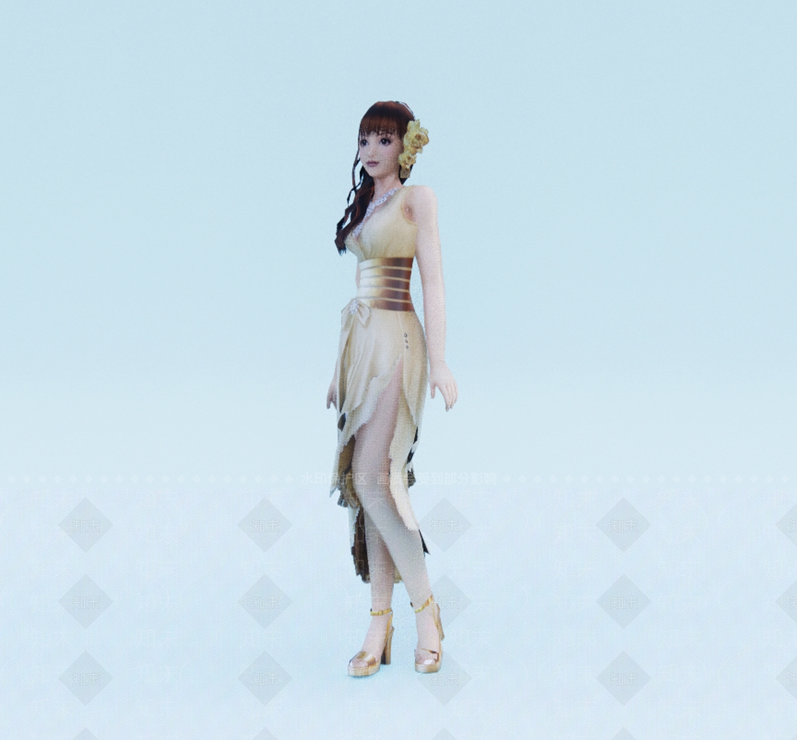 古风美女SU模型下载【ID:1155960448】