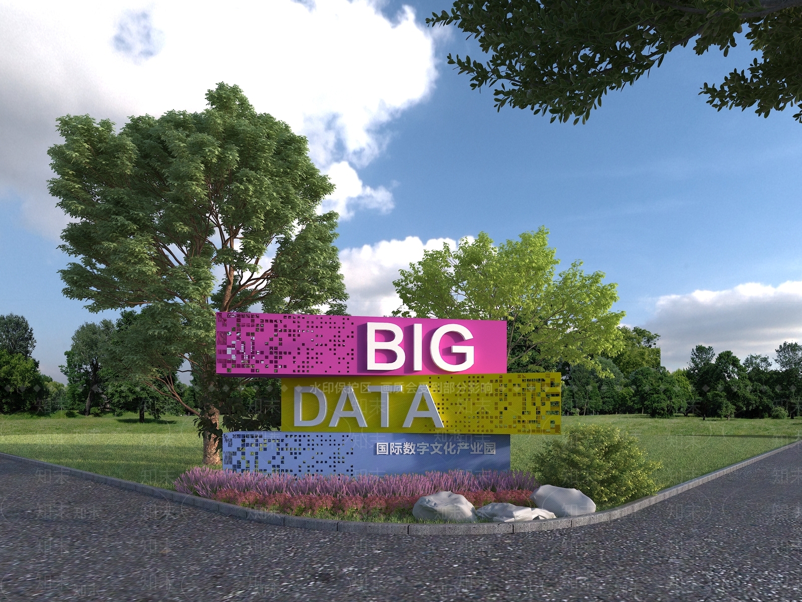 现代公园雕塑小品3D模型下载【ID:1155960967】