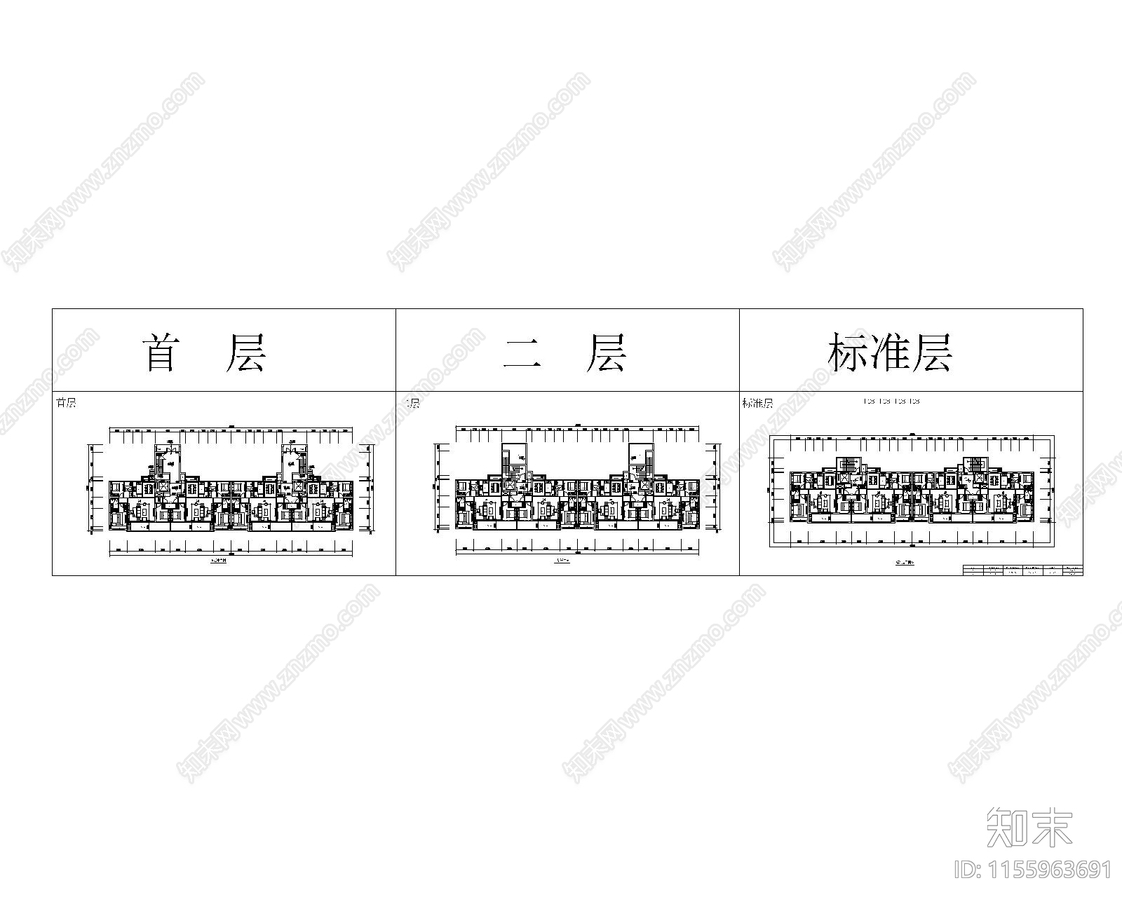 128南北通大面宽洋房全套图纸cad施工图下载【ID:1155963691】