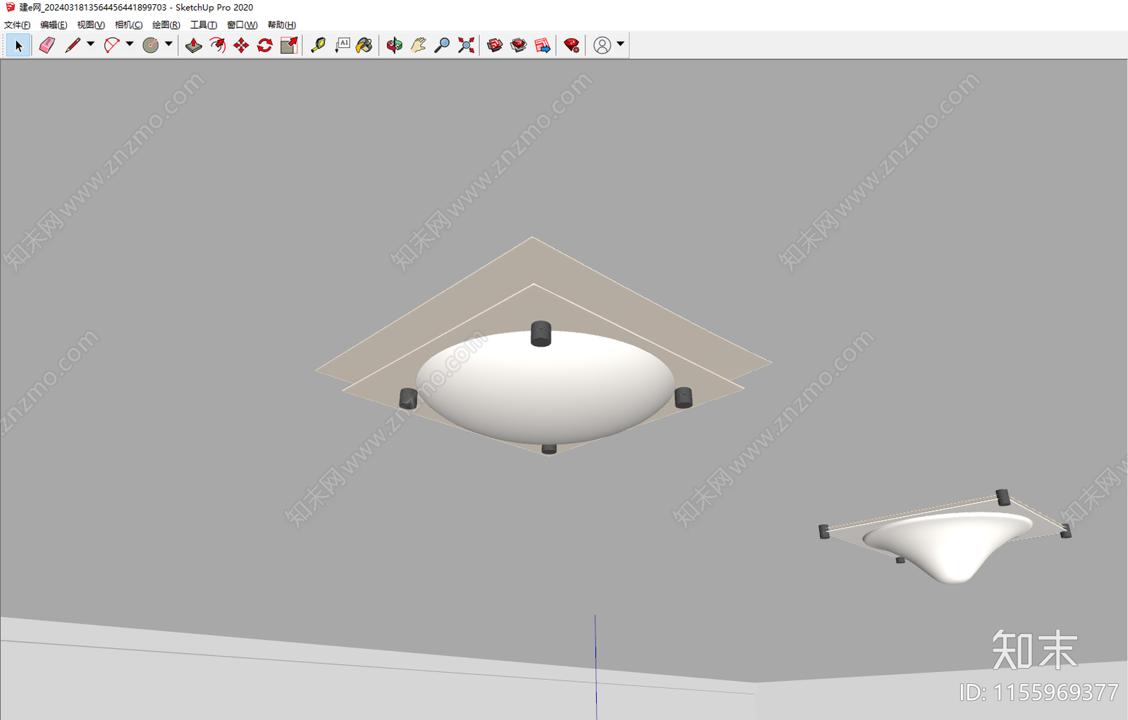 现代奶油风吸顶灯SU模型下载【ID:1155969377】