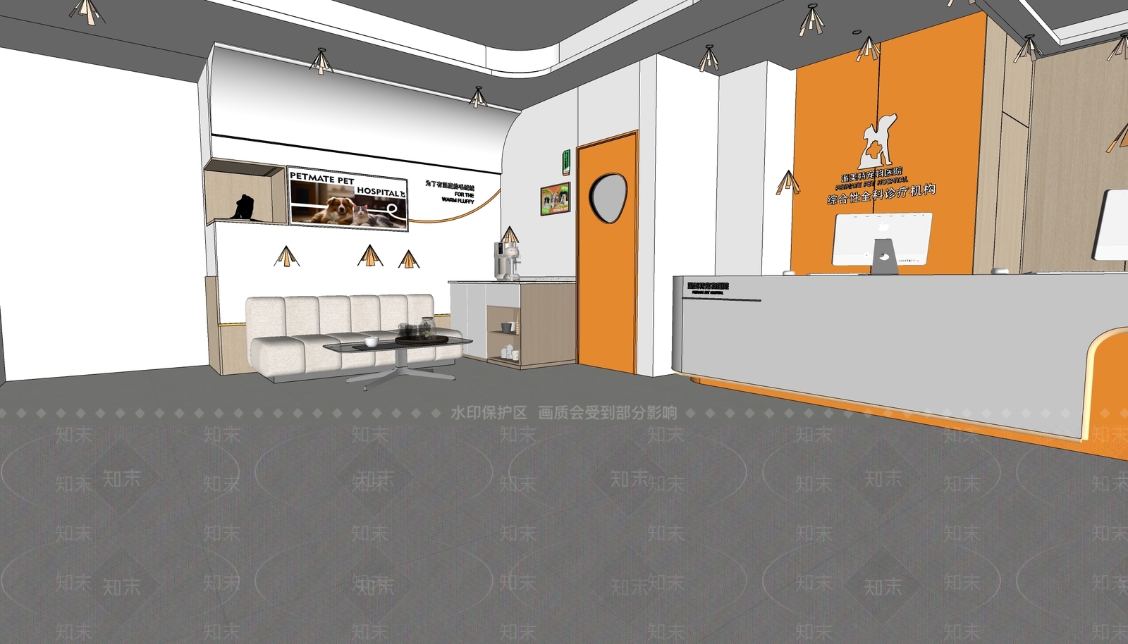 现代宠物医院SU模型下载【ID:1155973321】