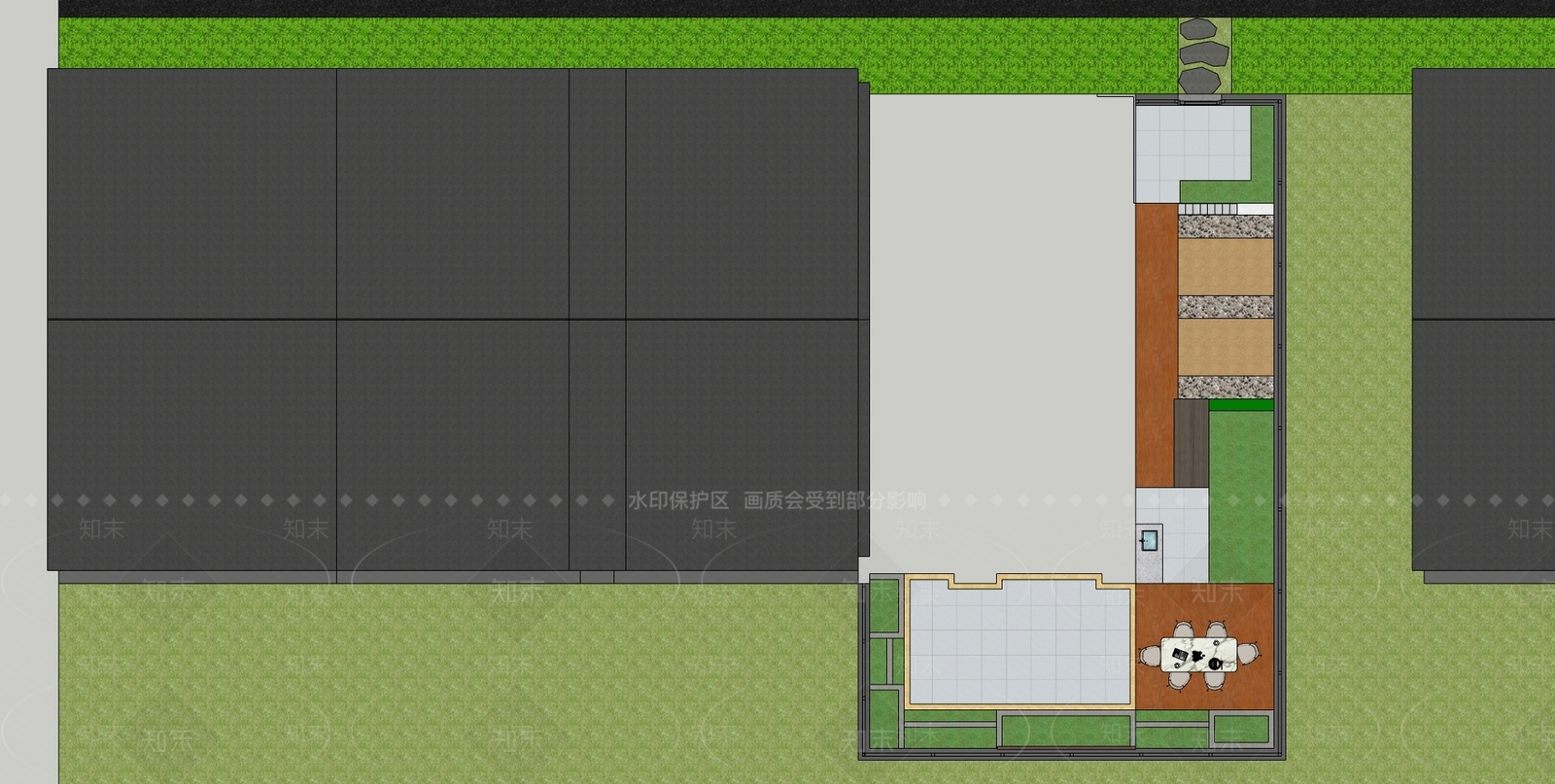 现代庭院景观SU模型下载【ID:1155973920】