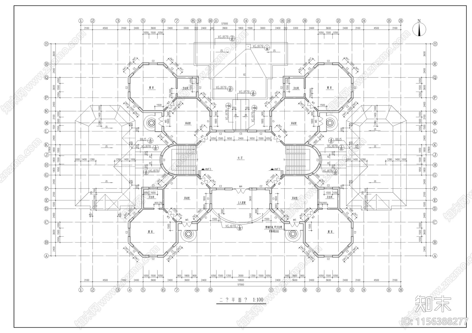 欧式幼儿园建cad施工图下载【ID:1156388277】