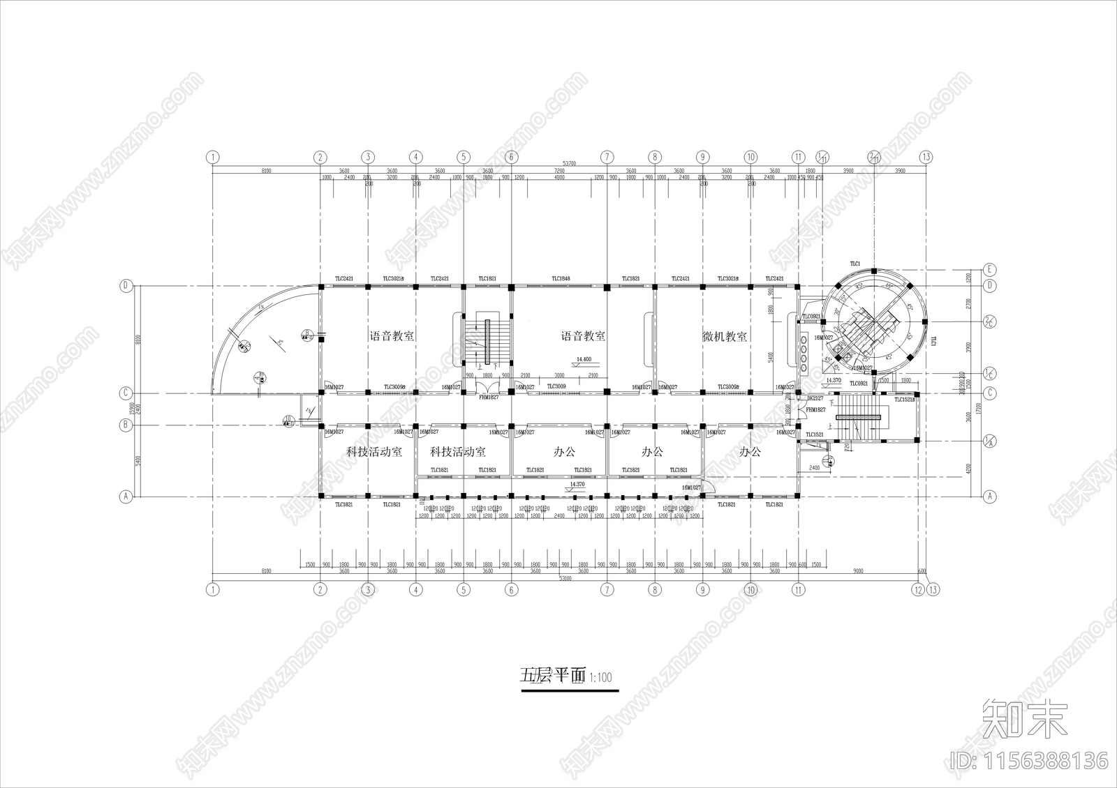 全套小学综合楼图纸cad施工图下载【ID:1156388136】