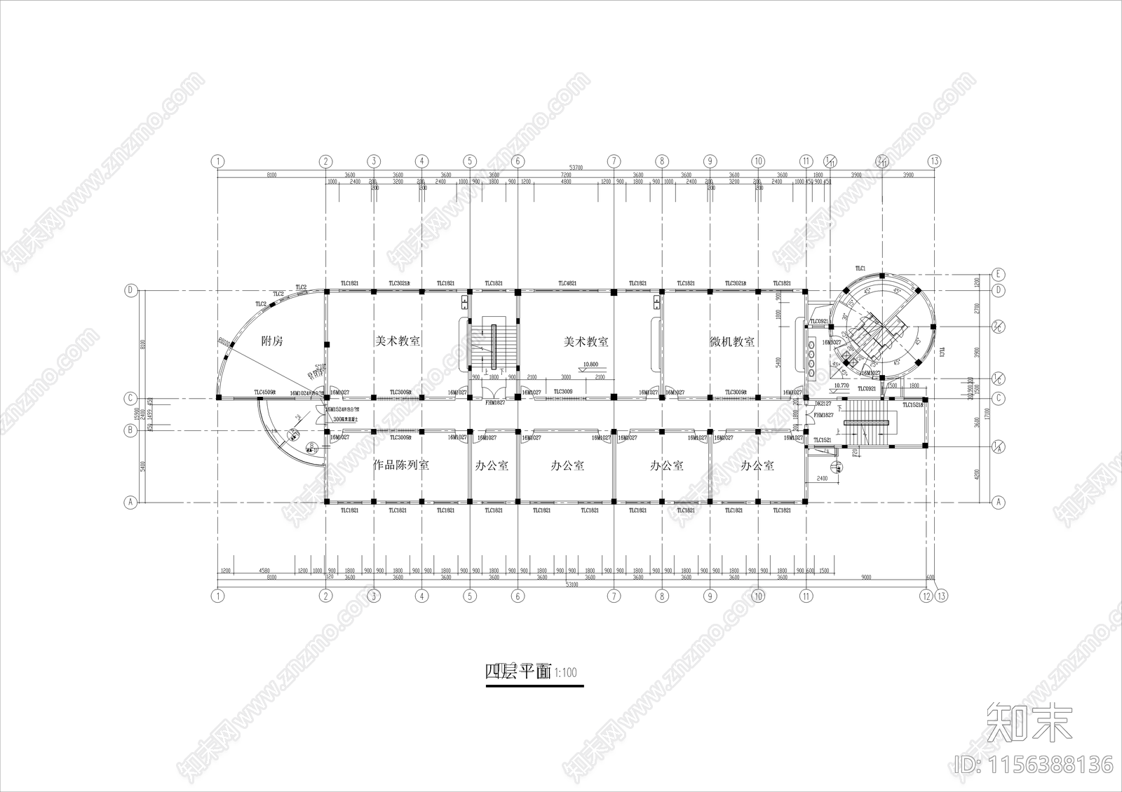 全套小学综合楼图纸cad施工图下载【ID:1156388136】